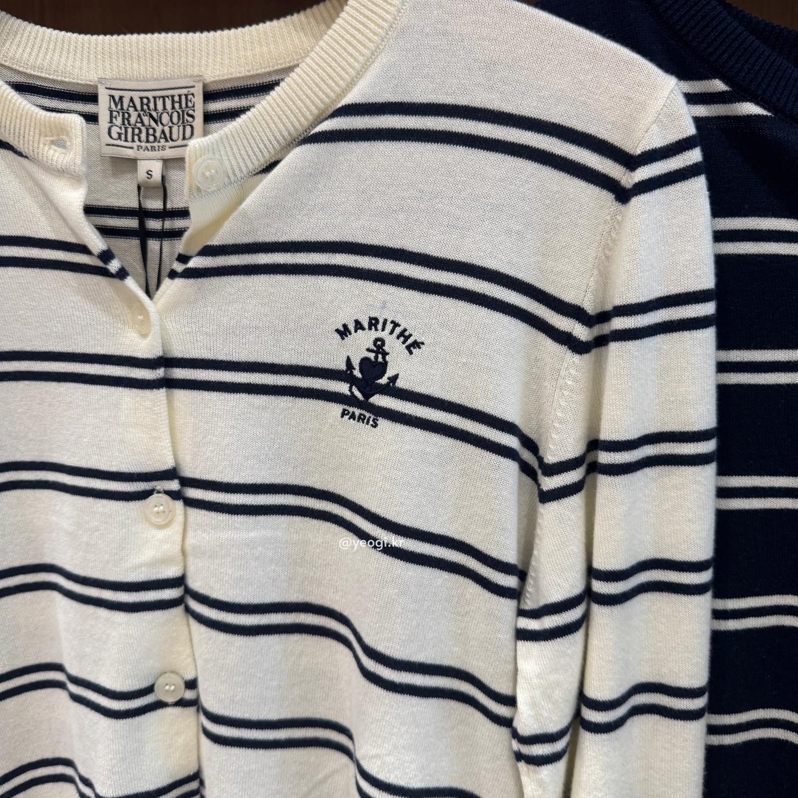 [11/4前入code每件最高可再-$20] MARITHE FRANCOIS GIRBAUD (MFG)｜W STRIPE KNIT CARDIGAN [2 colors]