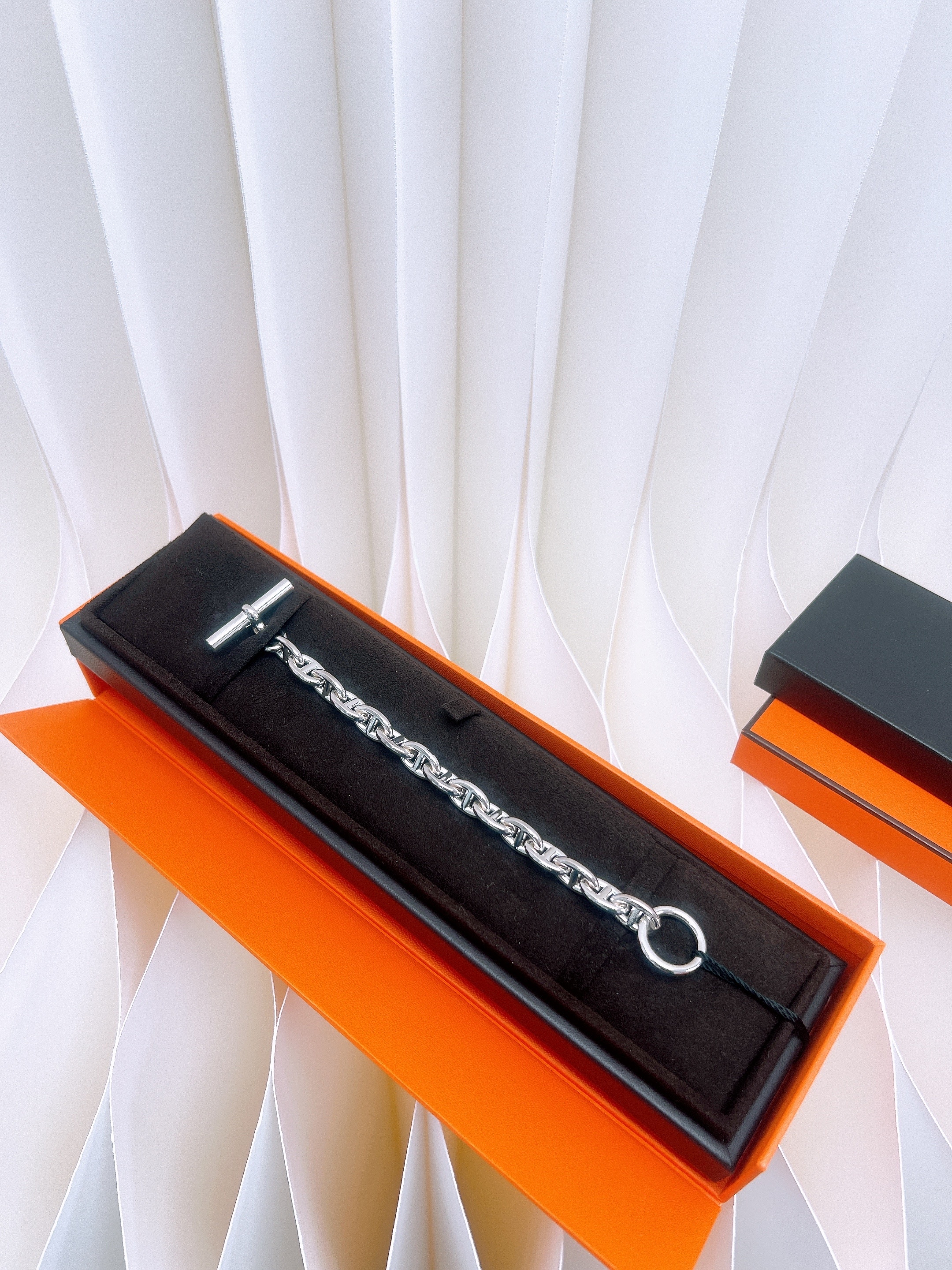 *Unused* (size 15) Hermes chaine d’ancre bracelet silver, small model
