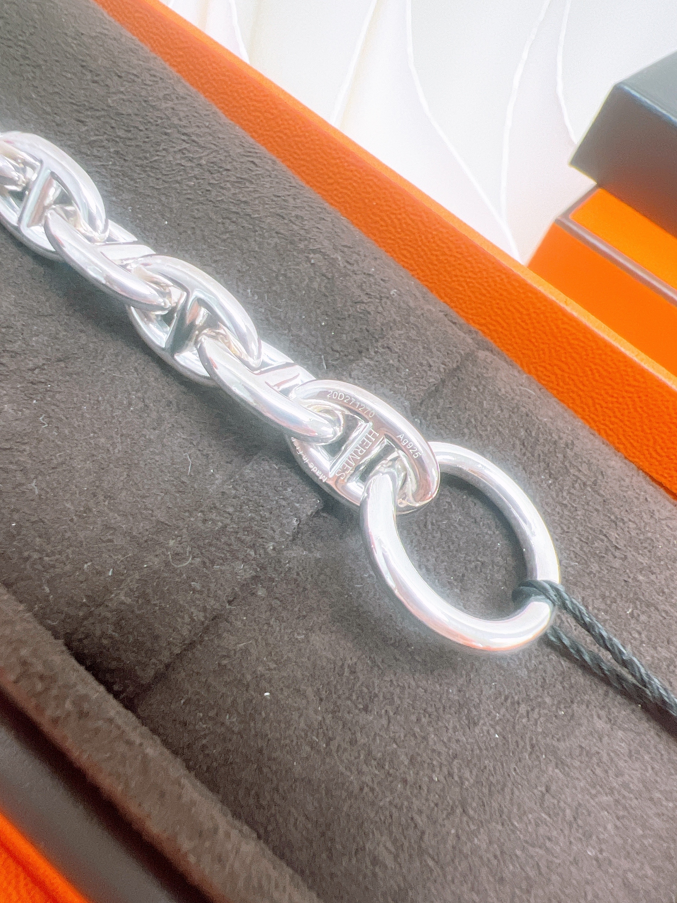 *Unused* (size 15) Hermes chaine d’ancre bracelet silver, small model