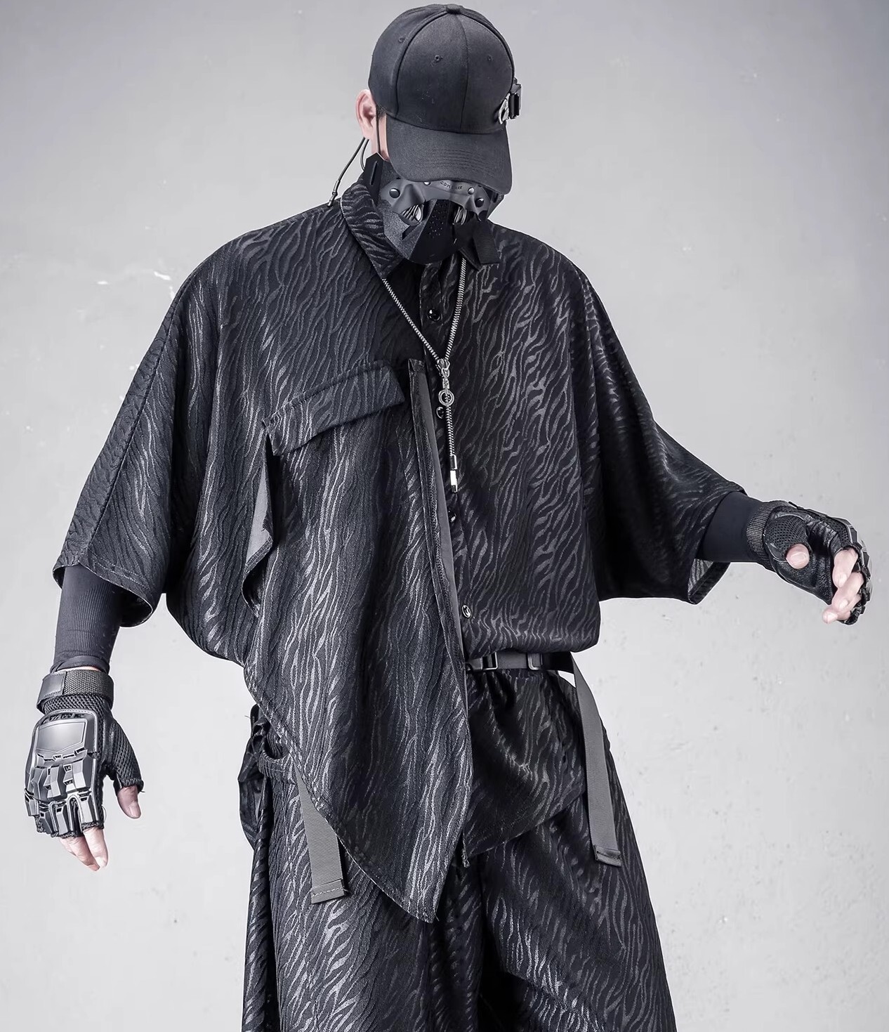 𝙏𝙀𝘾𝙃𝙒𝙀𝘼𝙍 不規則斑馬紋假兩件襯衫