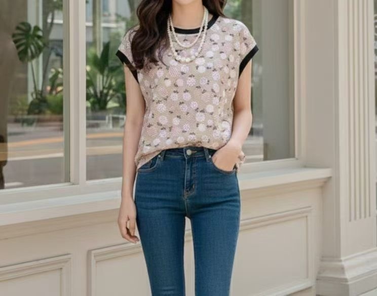 韓國高質碎花圖top ～156T