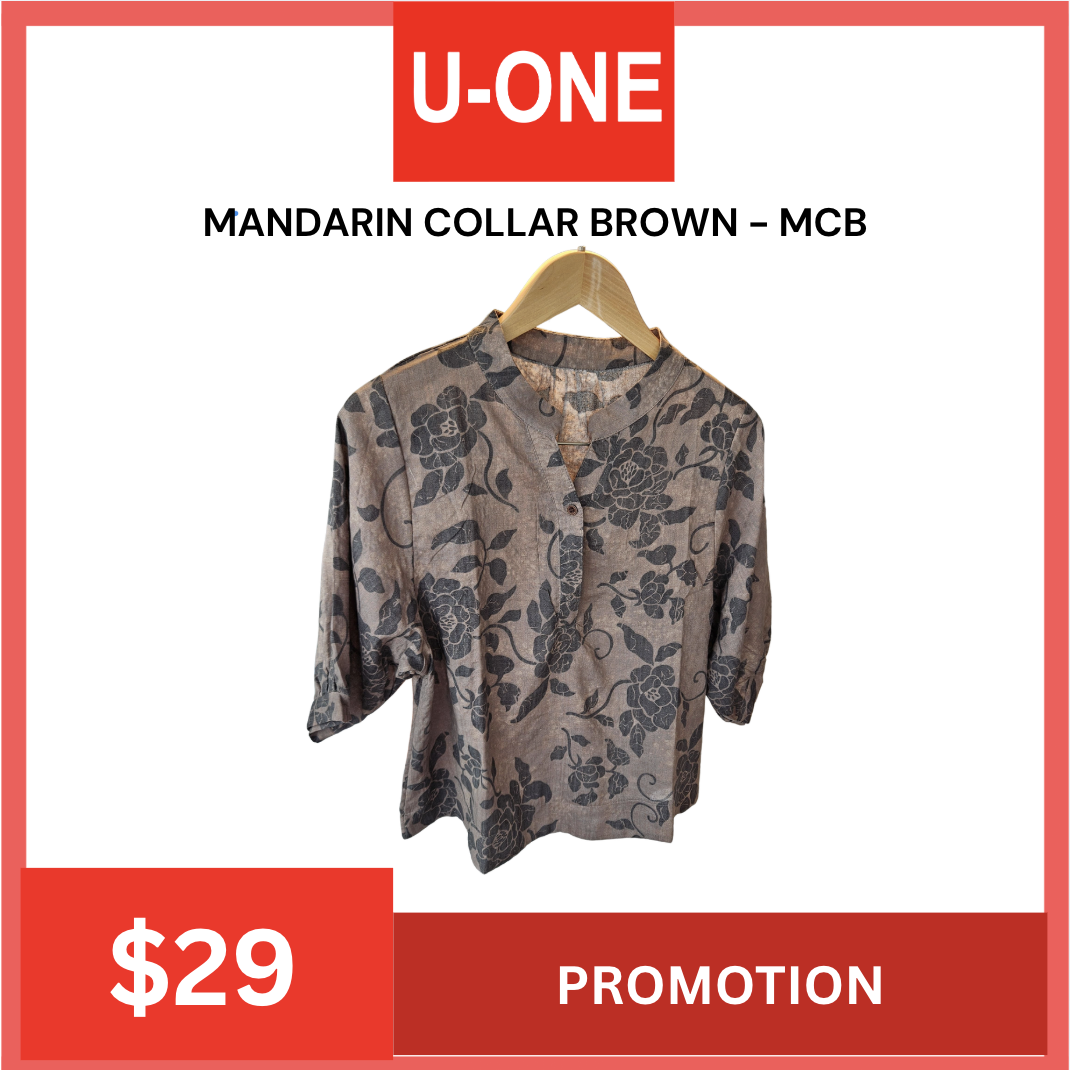 MANDARIN COLLAR BROWN - MCB