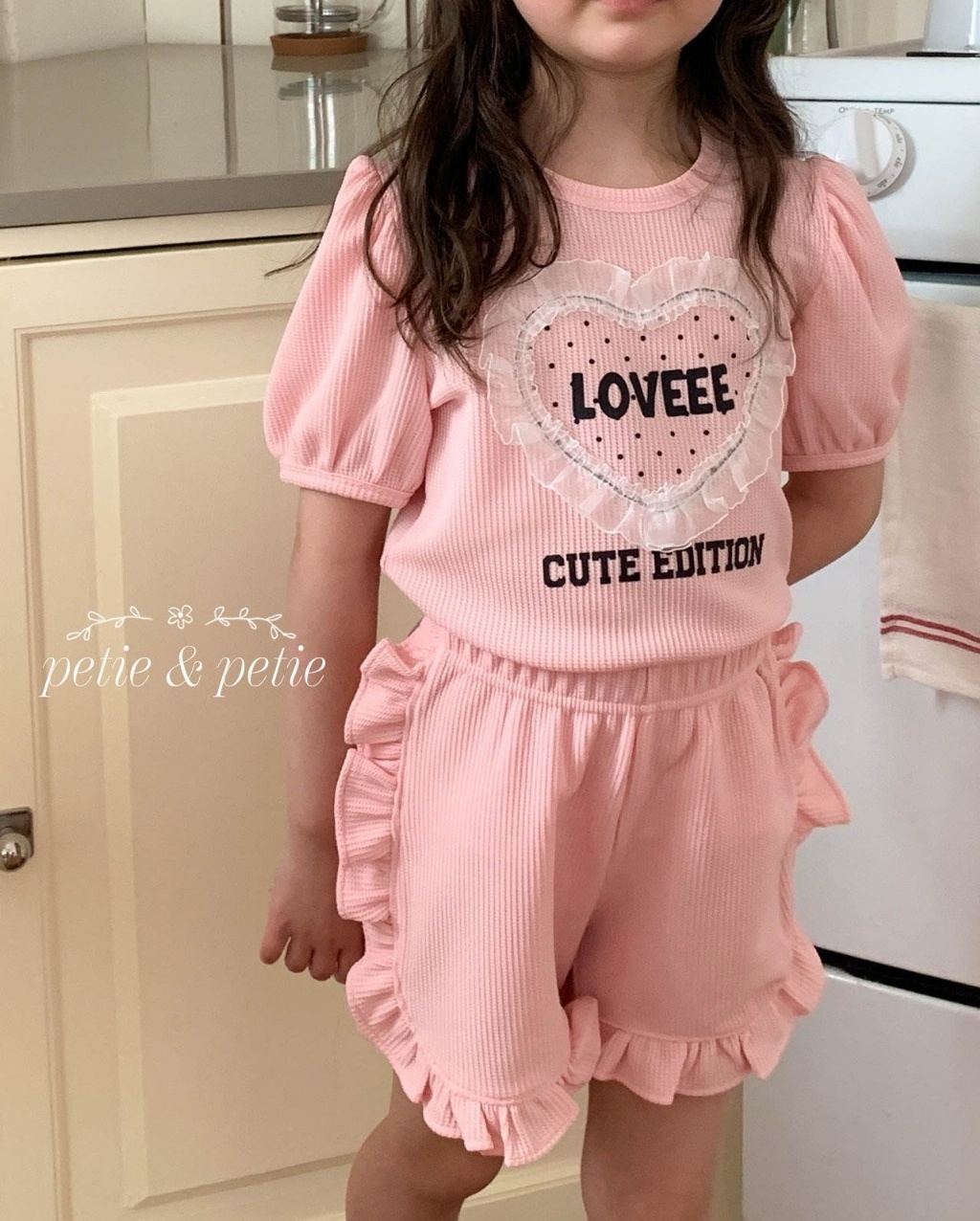 正韓夏Petitpetit 兩色lovee花邊套裝