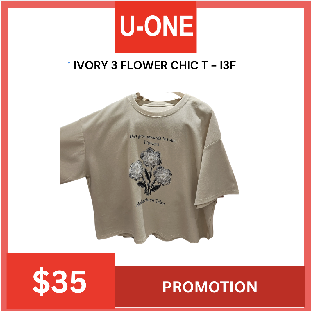 IVORY 3 FLOWER CHIC T - I3F