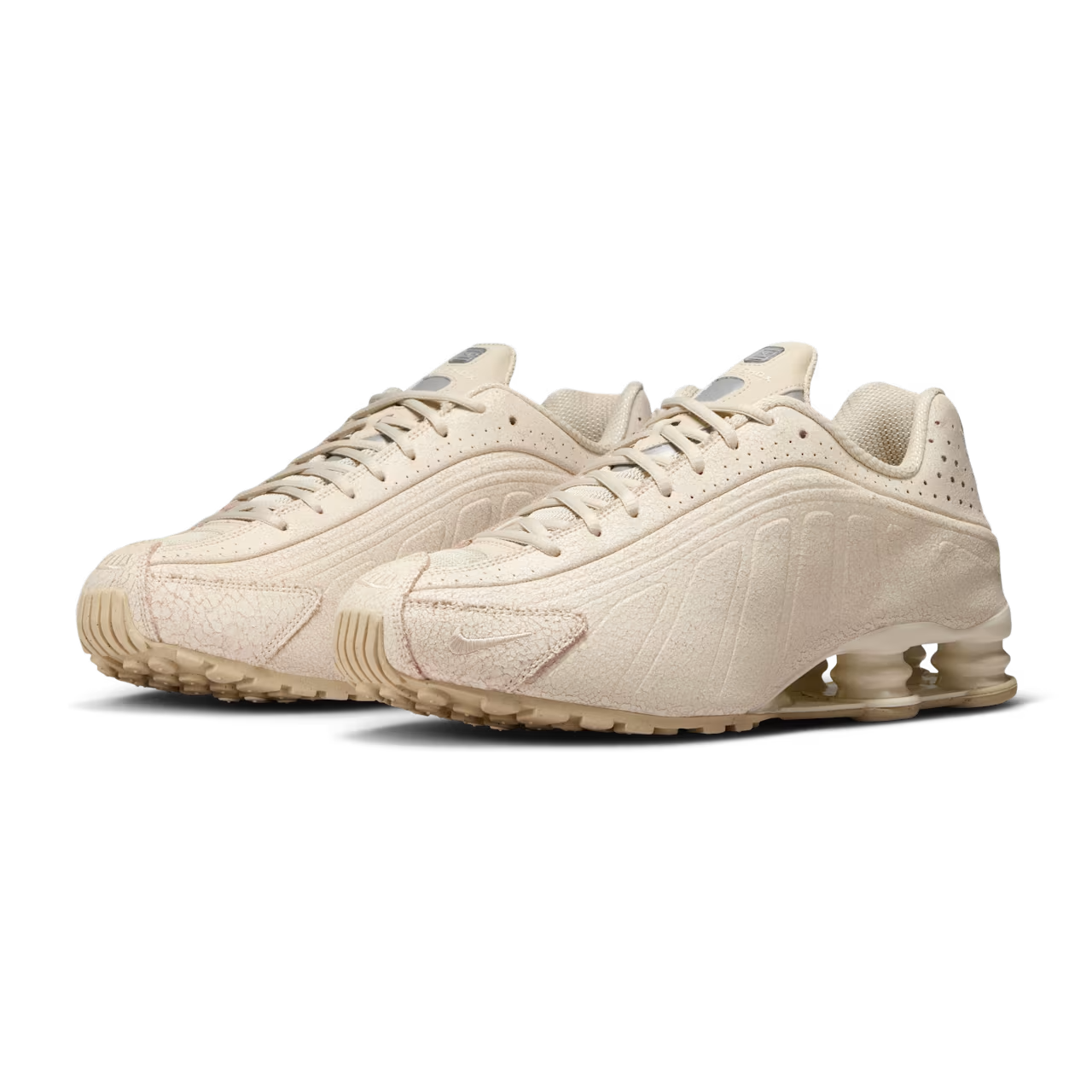 -(D5c)-NIKE SHOX R4 NATURAL AND METALLIC SILVER 仿舊奶油杏-IO4544 100