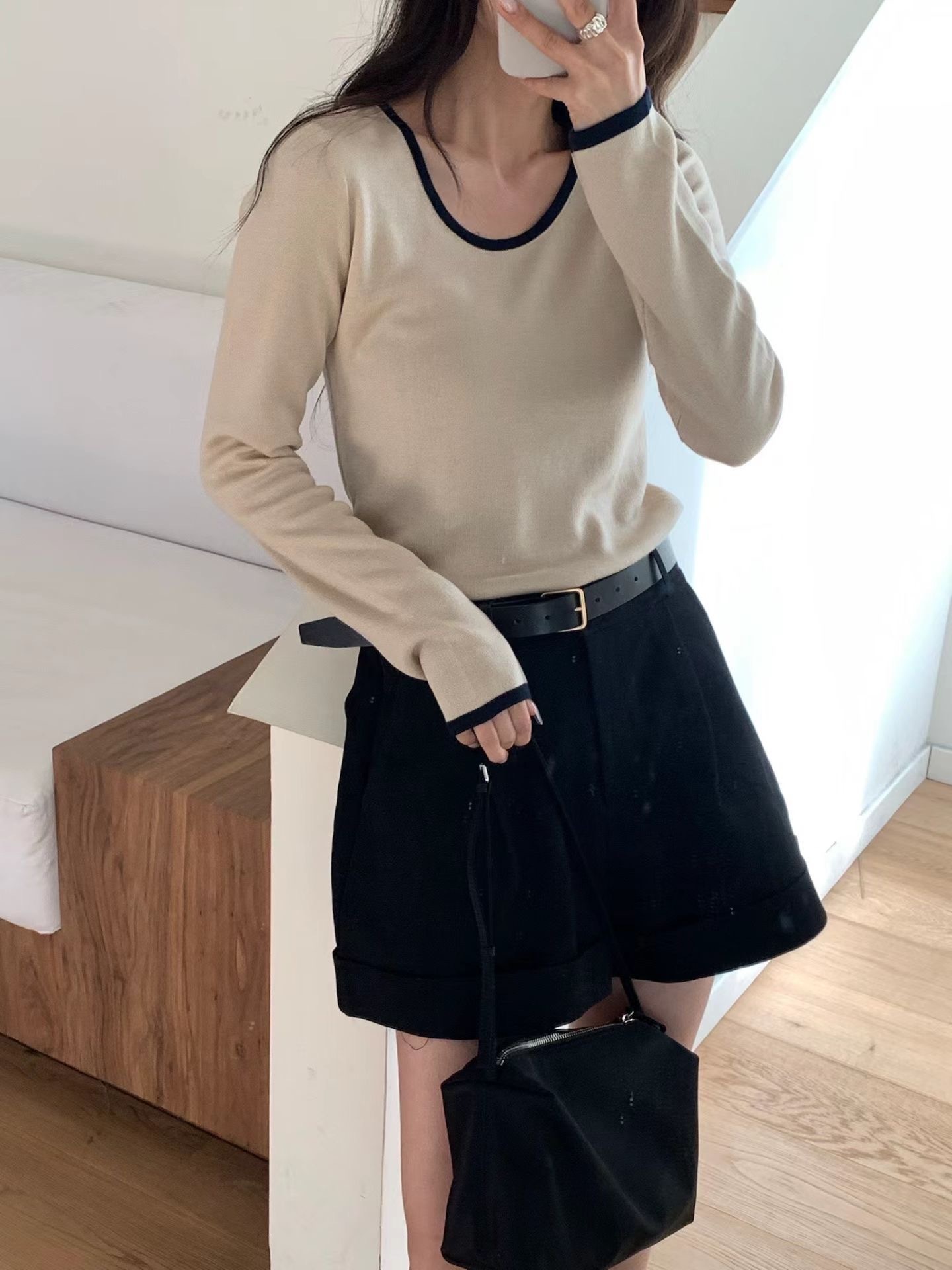 The soft colour block long tee