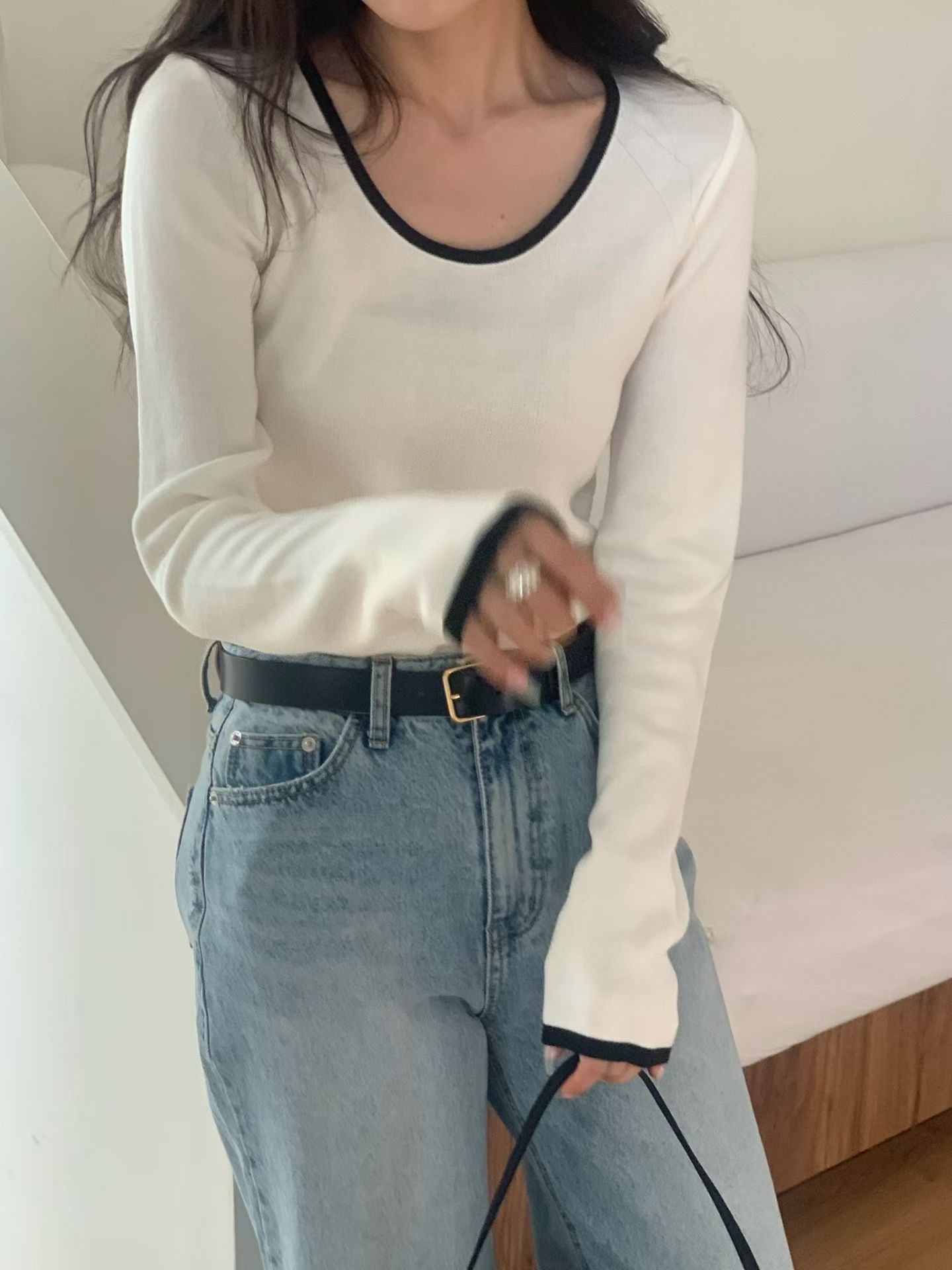 The soft colour block long tee