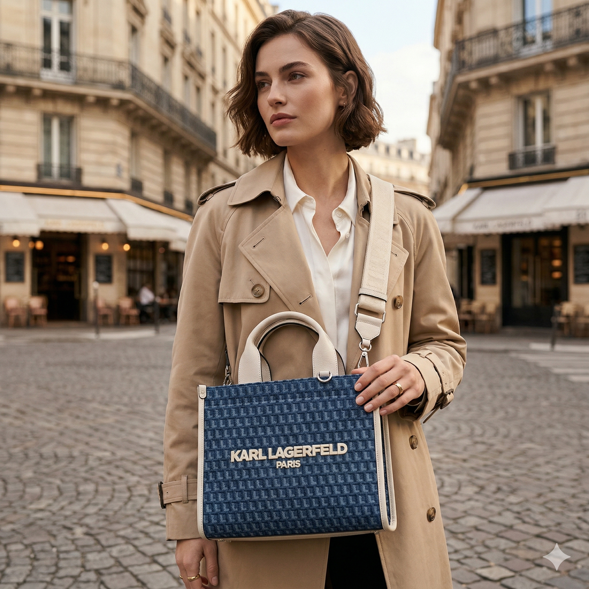 【預購】Karl Lagerfeld H040410 丹寧騰兩用托特包