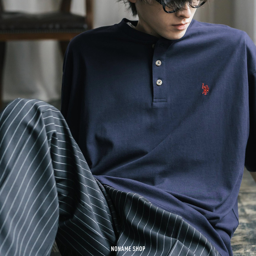 U.S. POLO ASSN. 半開襟 排扣 亨利 短T 七色 (男款)