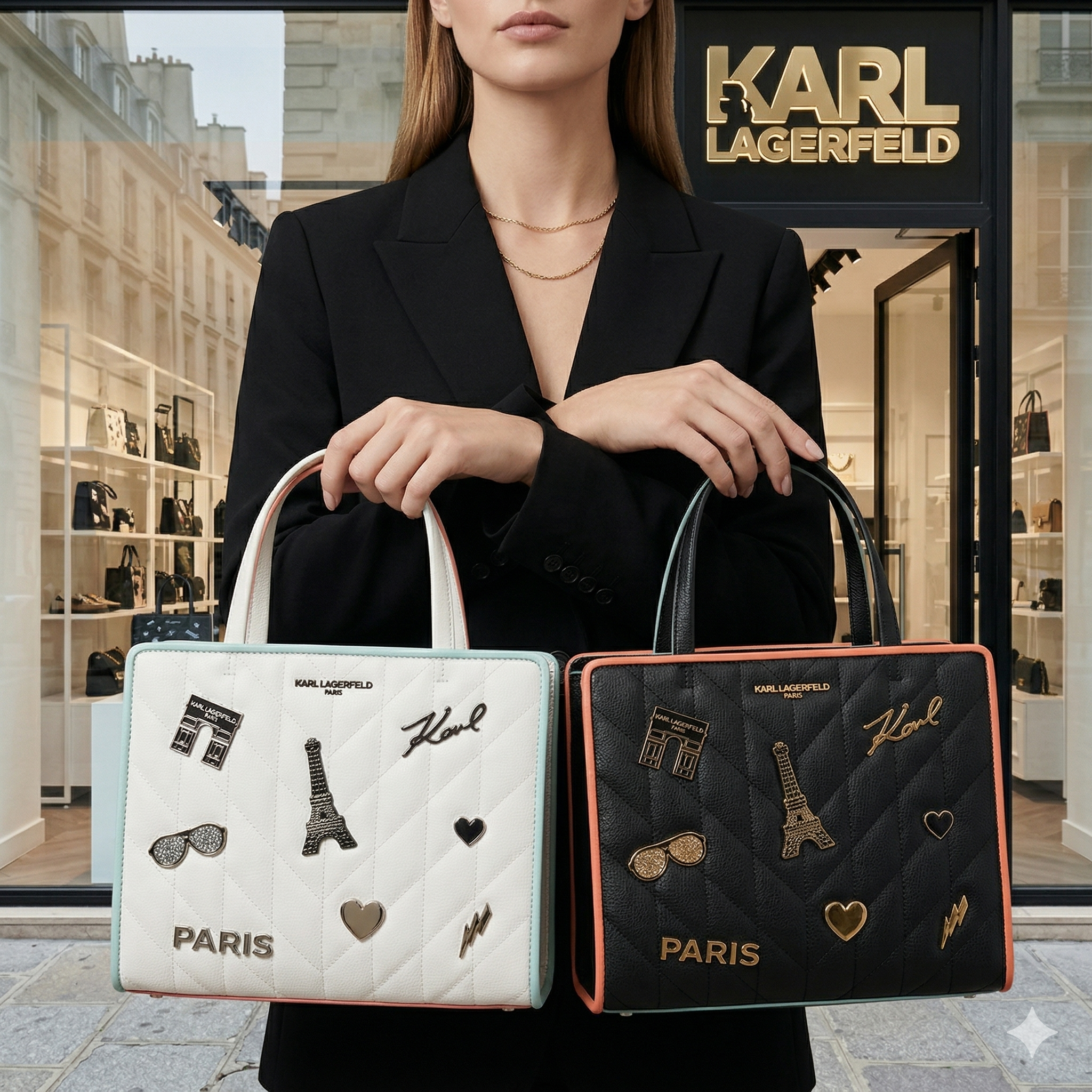 【預購】Karl Lagerfeld H040414 兩用托特包