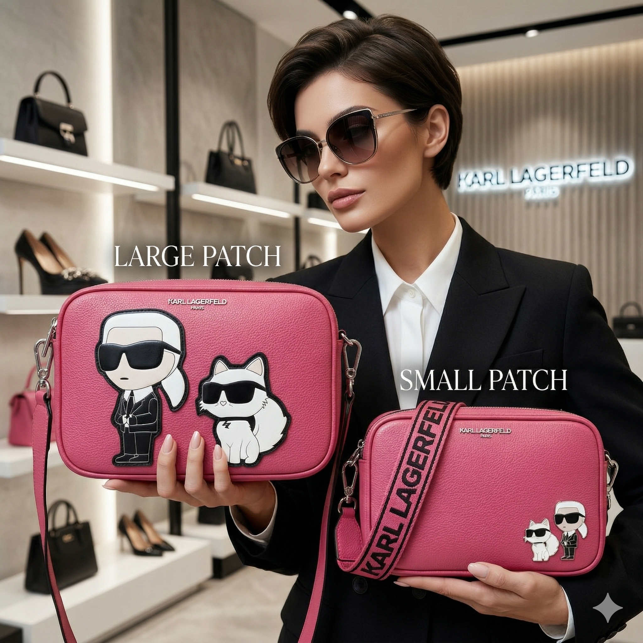 【預購】Karl Lagerfeld H040417 老佛爺與貓咪相機包
