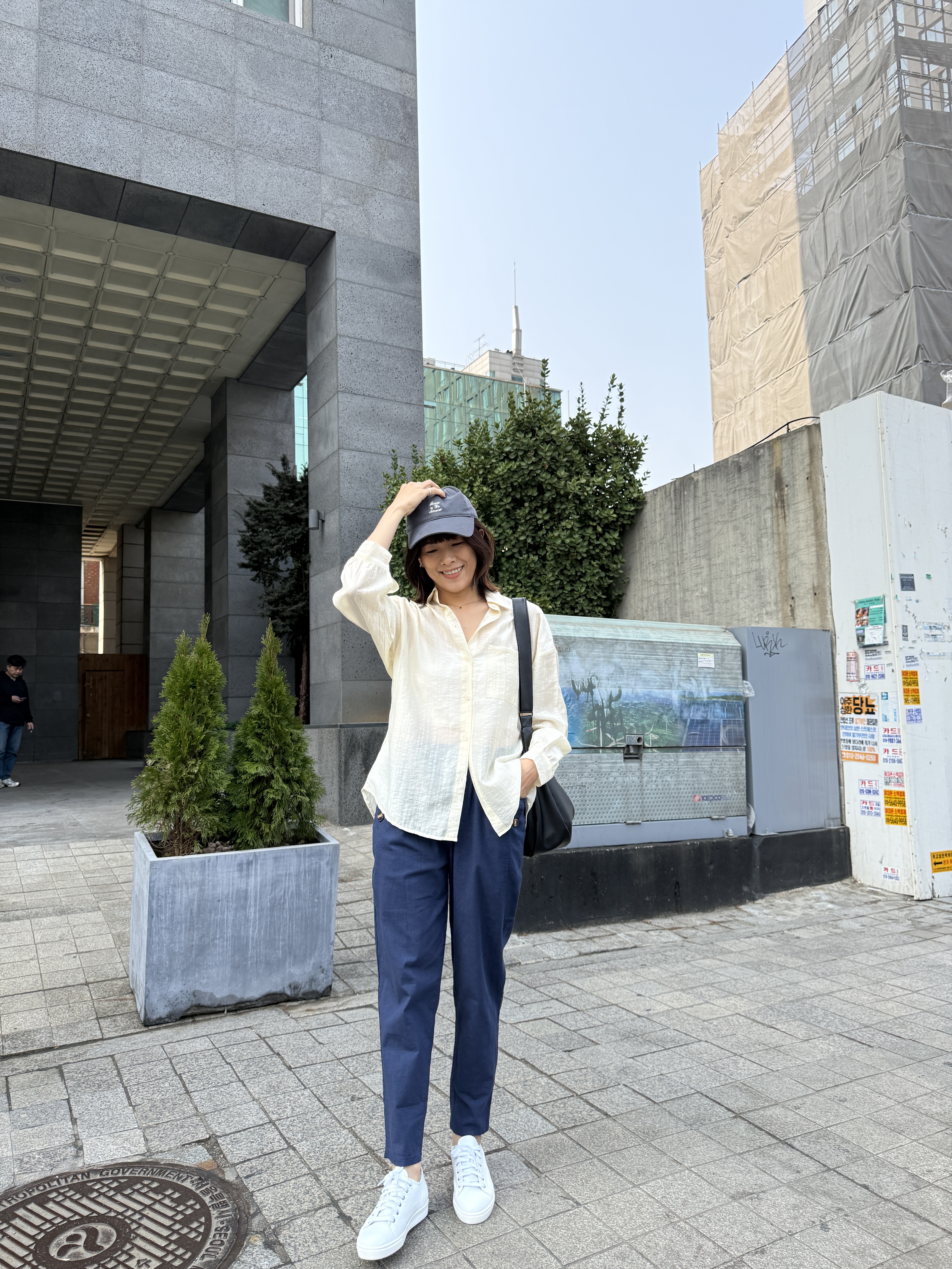 正韓清透光澤紡紗襯衫 (黃)