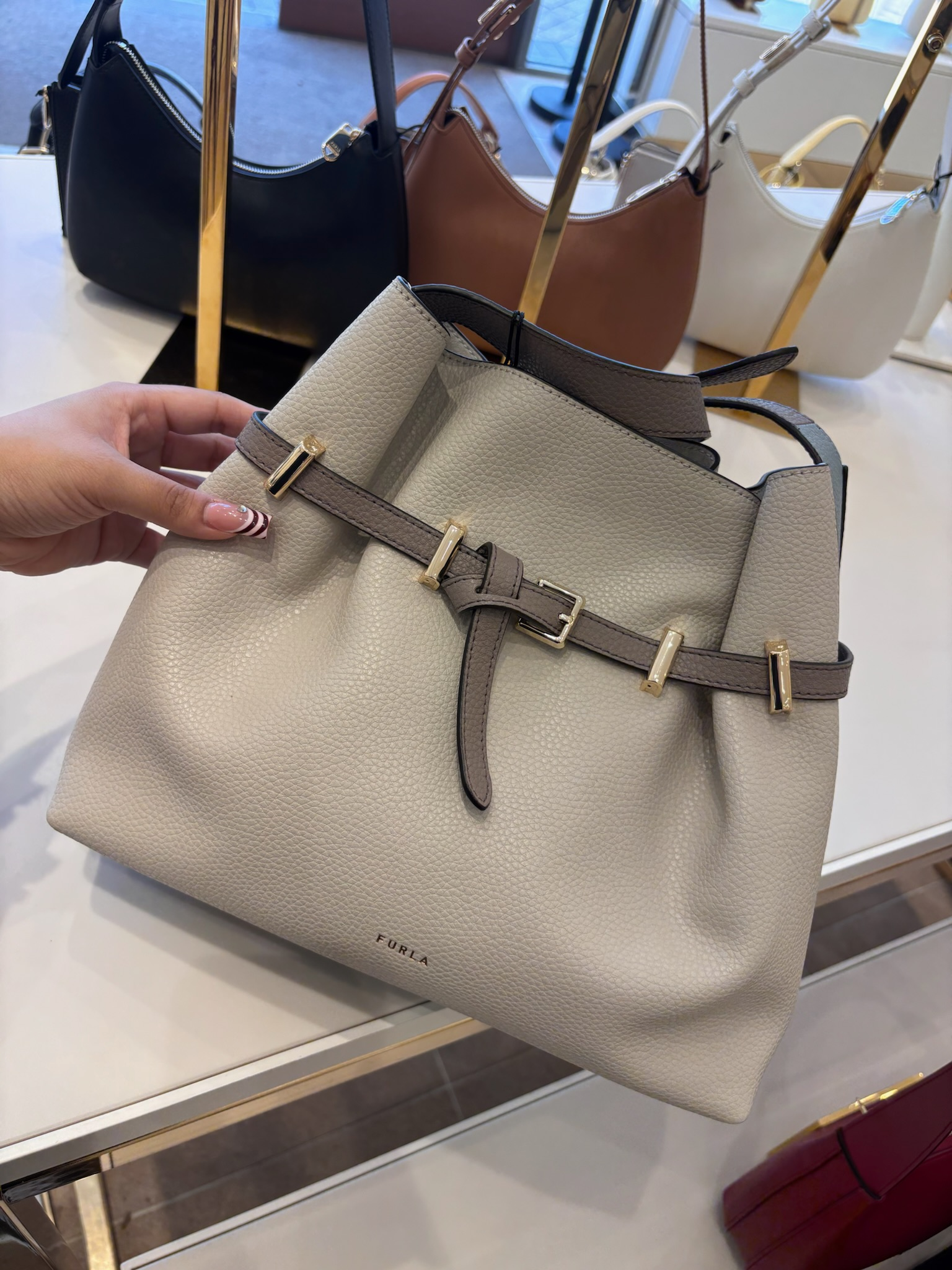 【預購】FURLA H040473 荔枝紋牛皮束口托特包