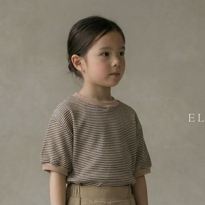 正韓夏Monpetitbebe 小童條紋圓領上衣