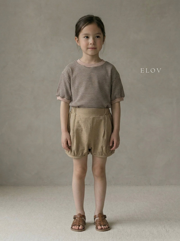 正韓夏Monpetitbebe 小童條紋圓領上衣