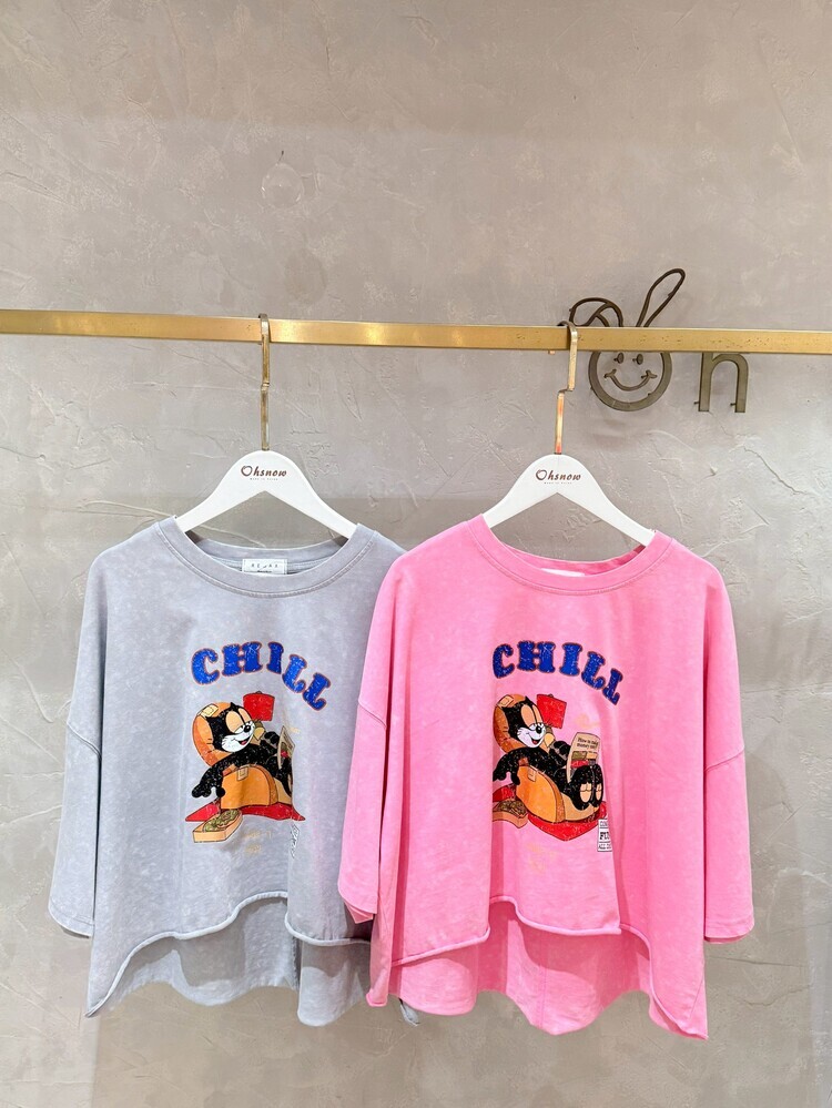 沙發菲力貓水洗短版上衣