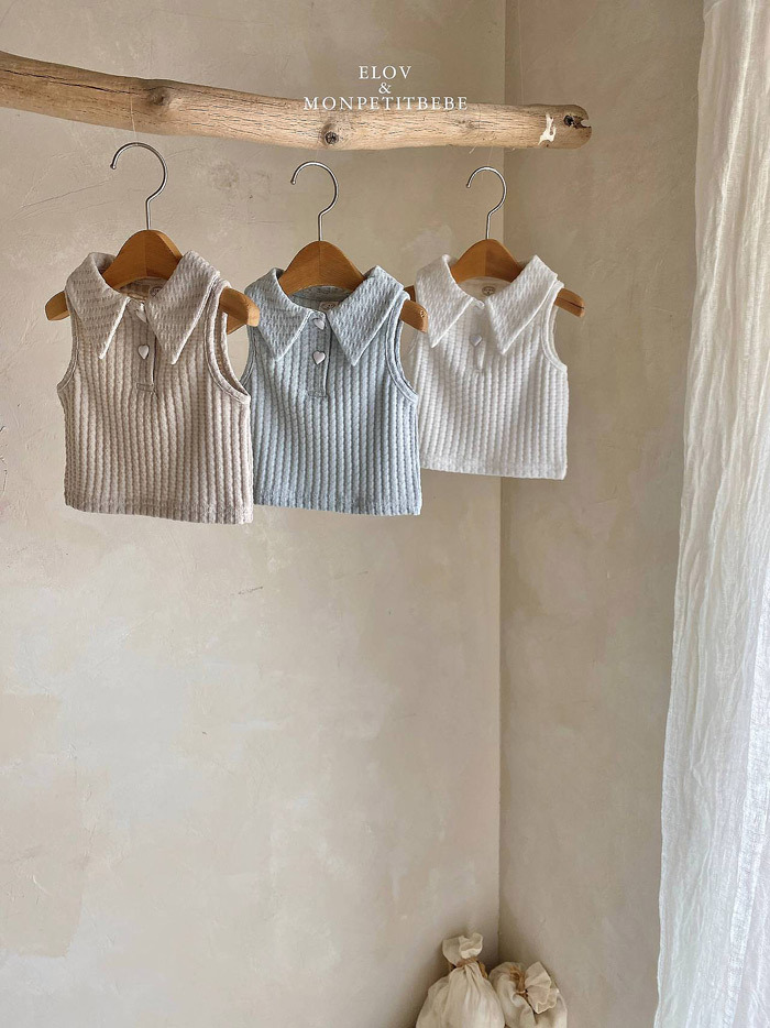 正韓夏Monpetitbebe 小童三色愛心釦無袖上衣