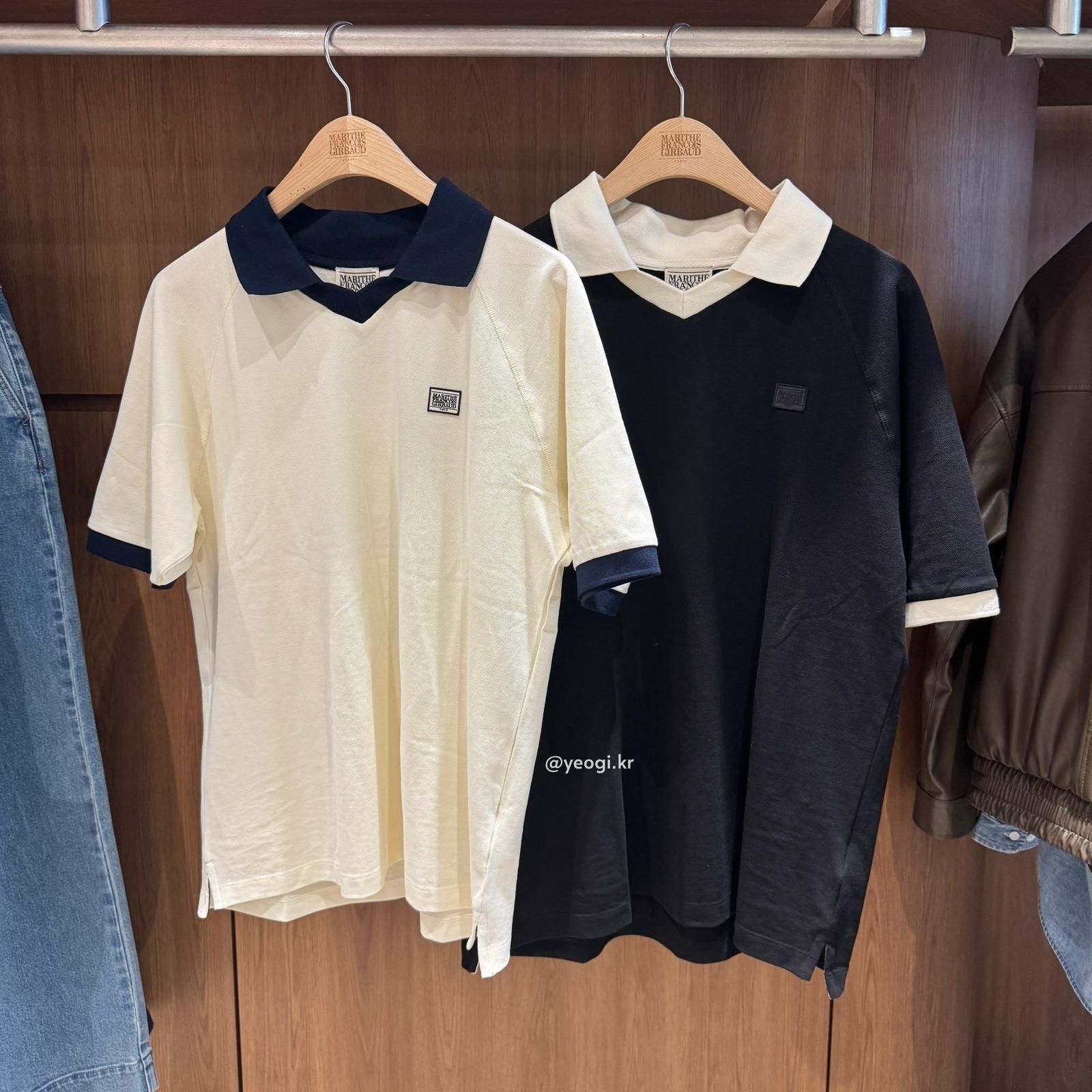 [11/4前入code每件最高可再-$20] MARITHE FRANCOIS GIRBAUD (MFG)｜SMALL CLASSIC LOGO PK COLLAR POINT TEE [2 colors]