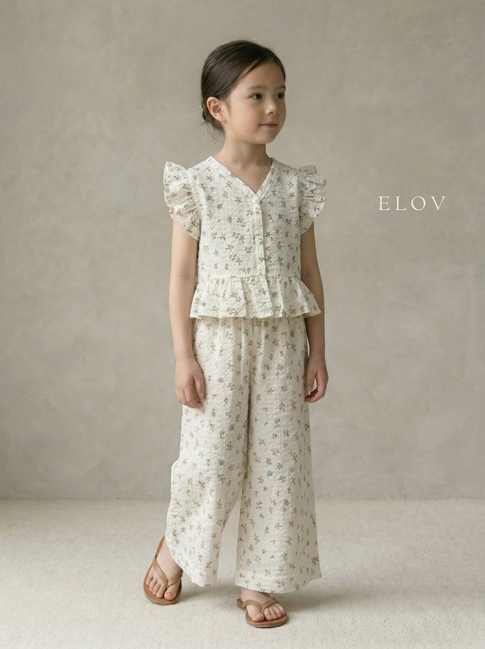 正韓夏Monpetitbebe 小童大飛袖寬褲套裝