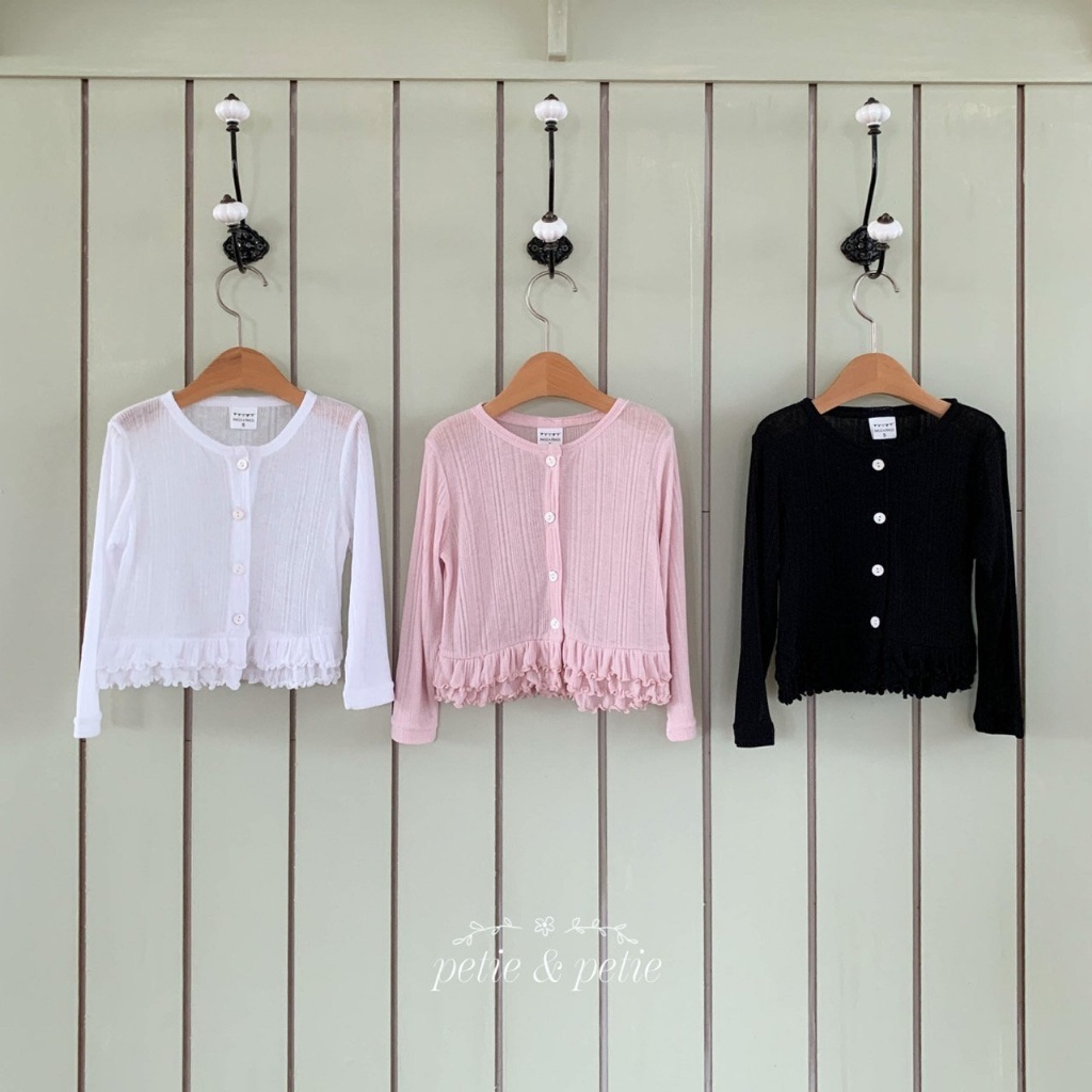 正韓夏Petitpetit 三色雙層花邊冷氣房外套/防曬外套