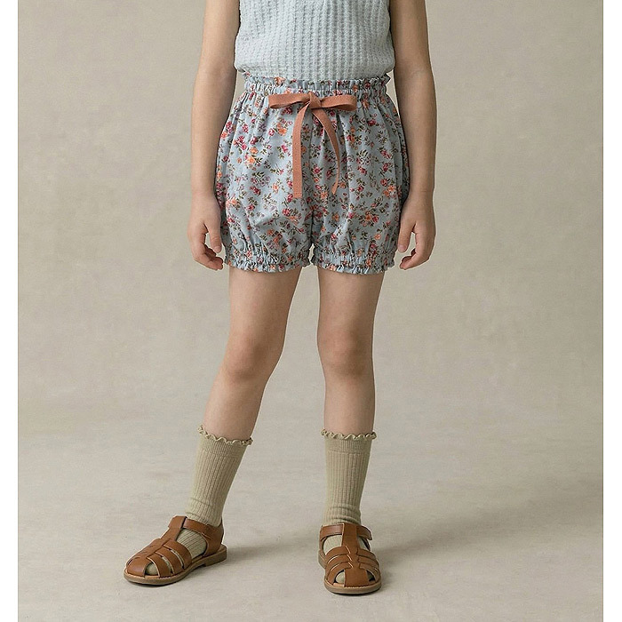 正韓夏Monpetitbebe 小童蝴蝶結綁帶碎花短褲