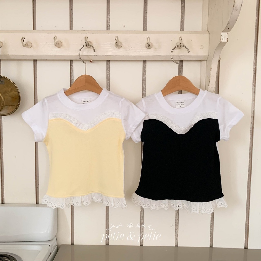 正韓夏Petitpetit 兩色優雅蕾絲上衣