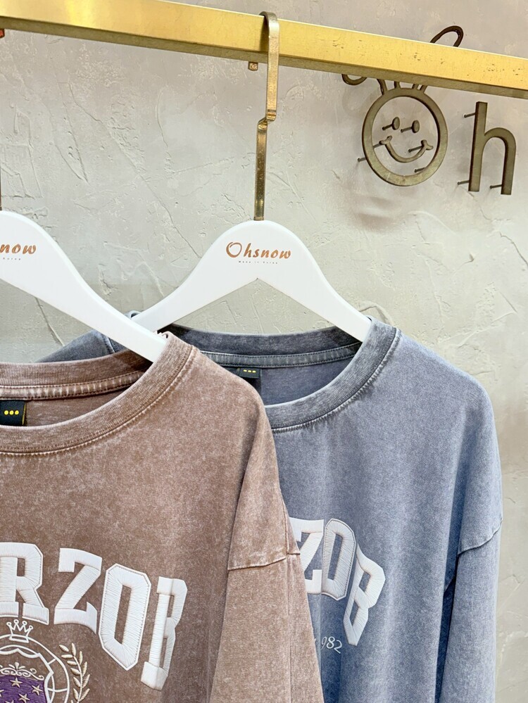 1982英字徽章水洗上衣