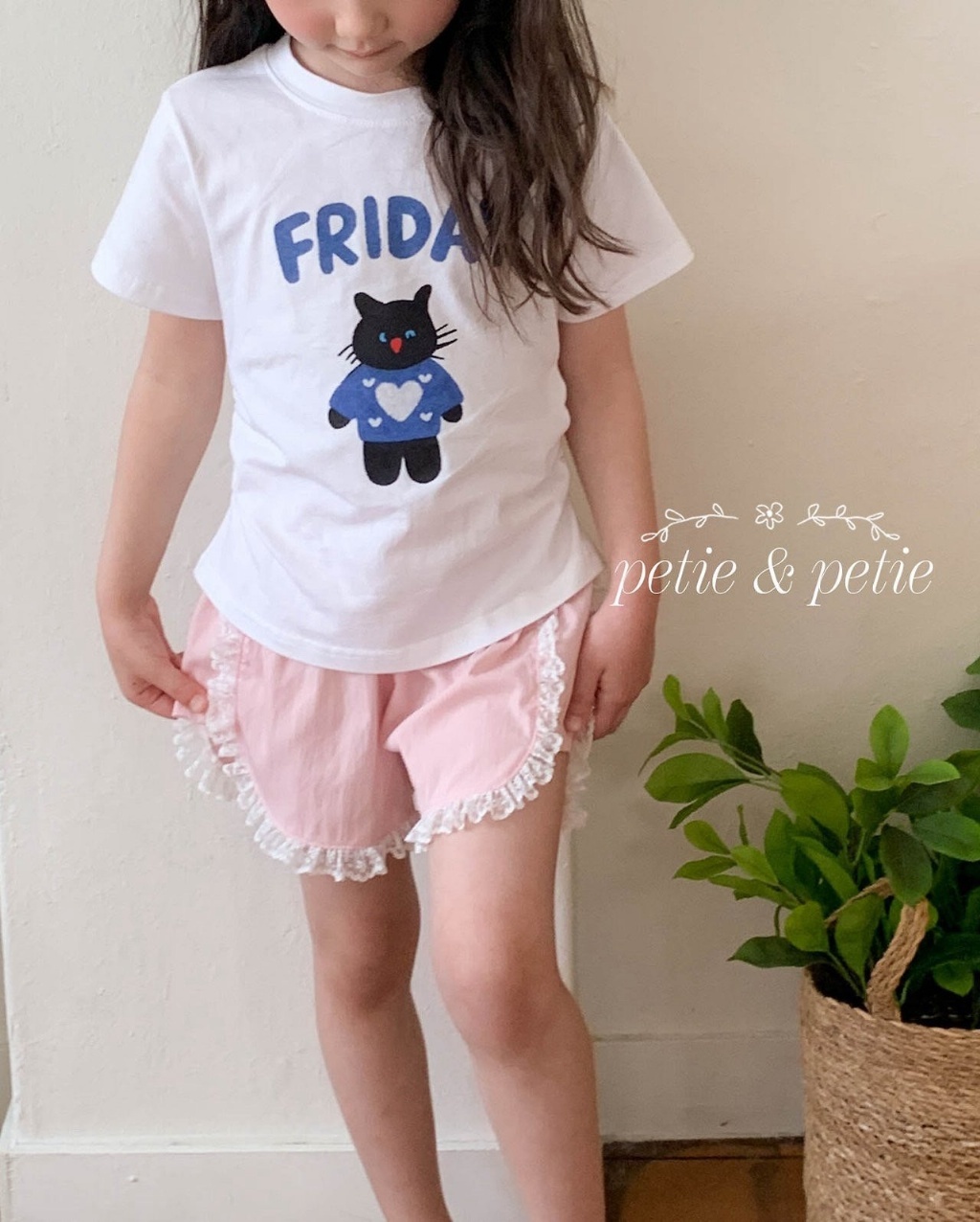 正韓夏Petitpetit 兩色抓腰貓咪上衣