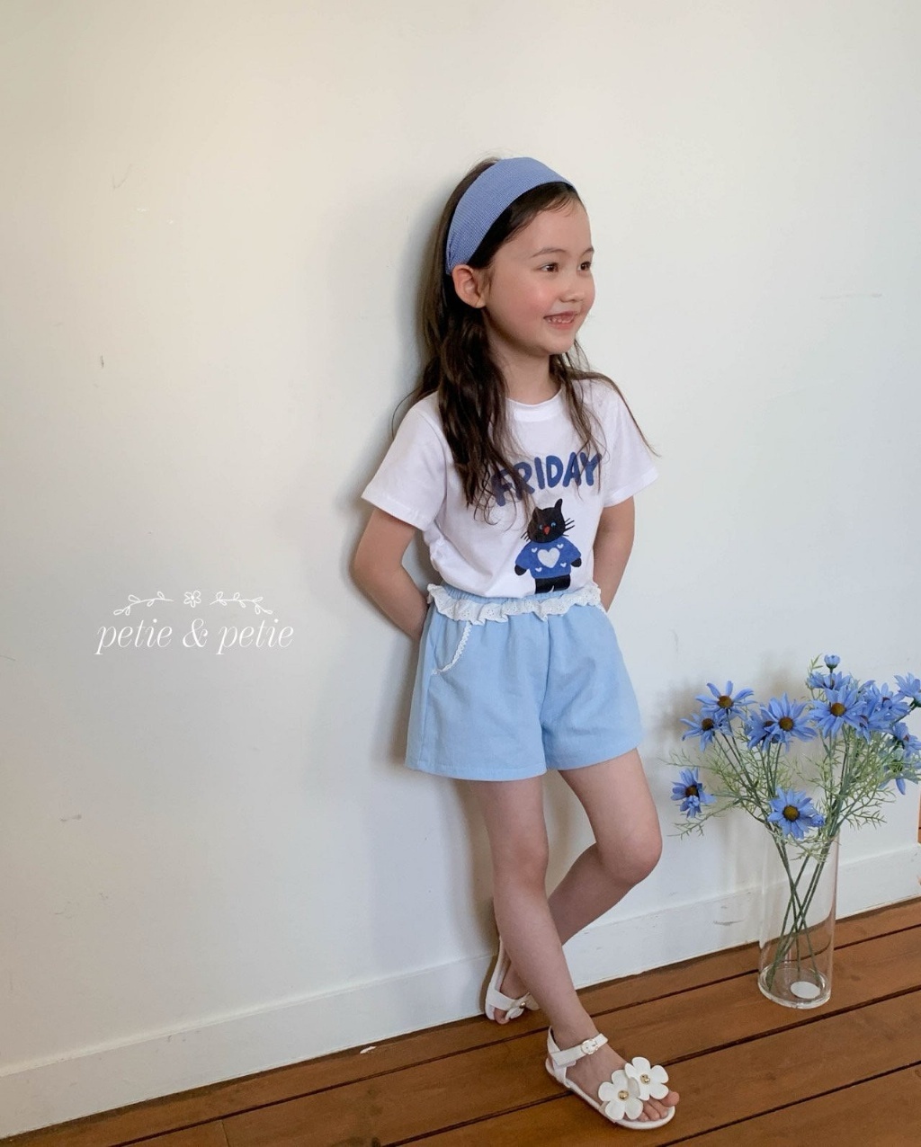 正韓夏Petitpetit 兩色抓腰貓咪上衣