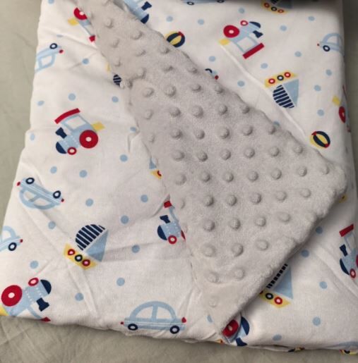 日常 儿童卡通全棉豆豆绒被小盖被 100x 140cm