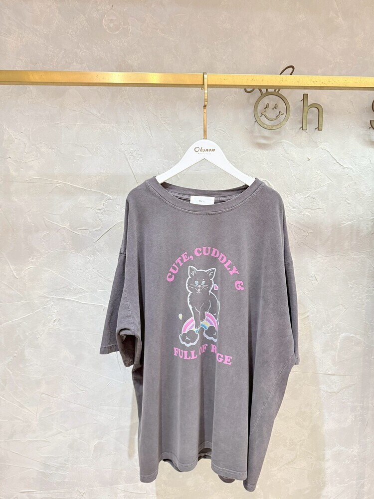 簍空彩虹貓咪上衣