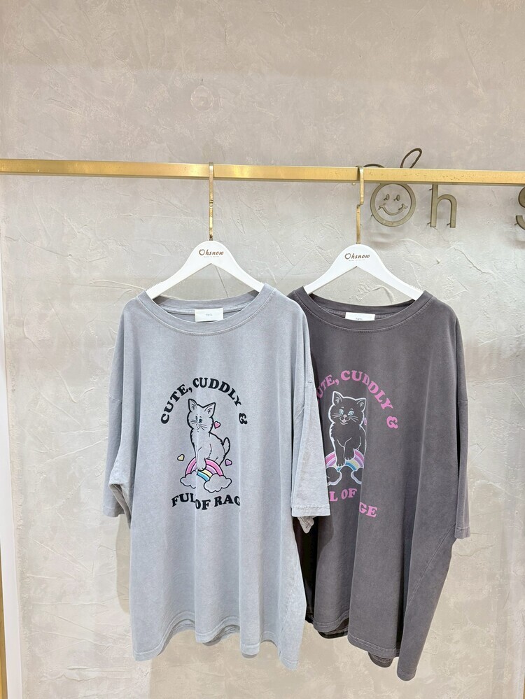 簍空彩虹貓咪上衣