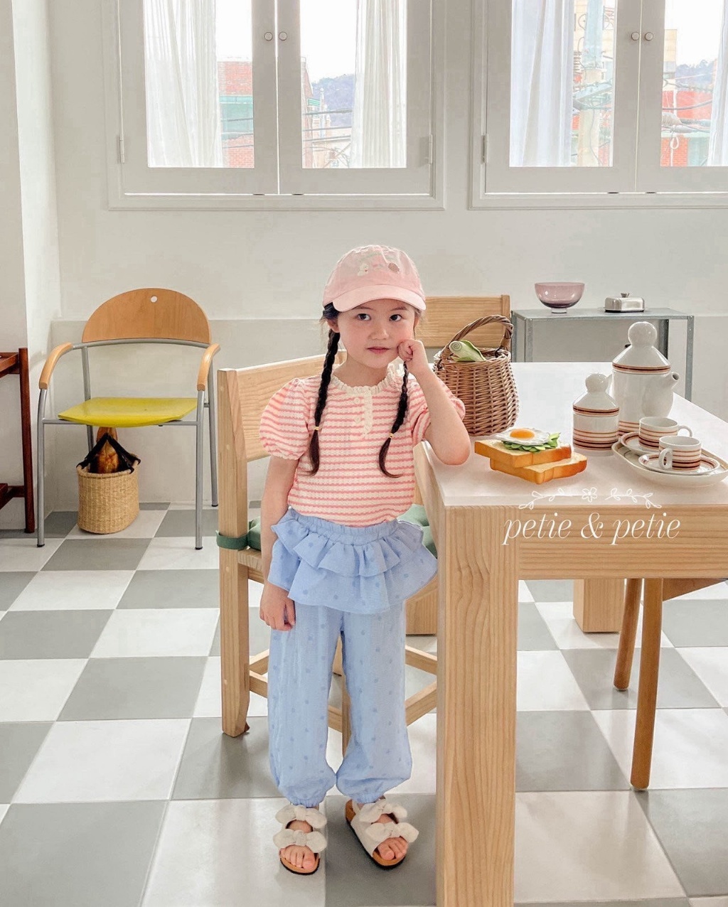 正韓夏Petitpetit 兩色優雅公主袖上衣