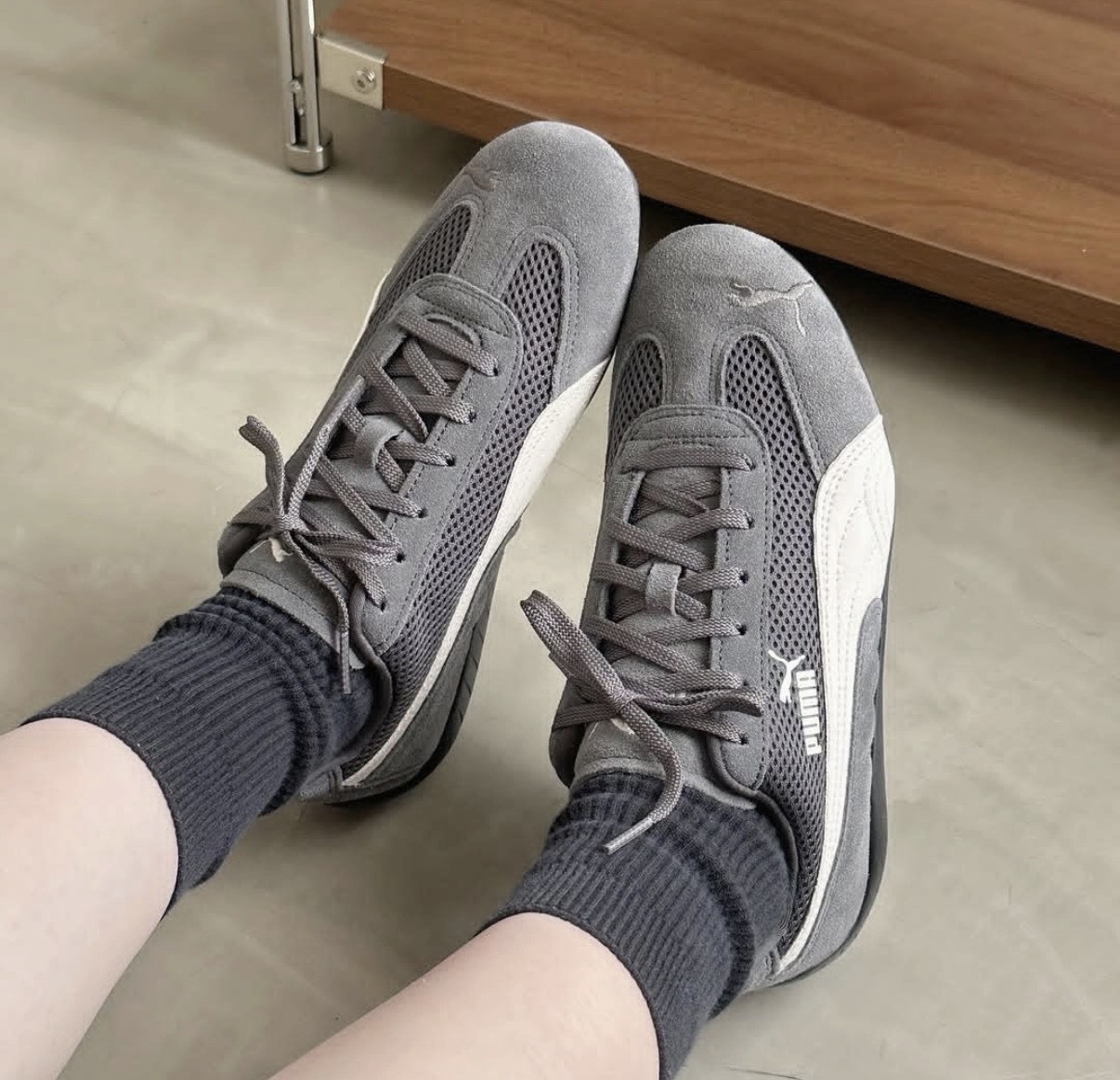 【OWN】PUMA Speedcat Mesh 休閒 運動鞋 透氣 麂皮 不分男女 格雷灰 404370-01