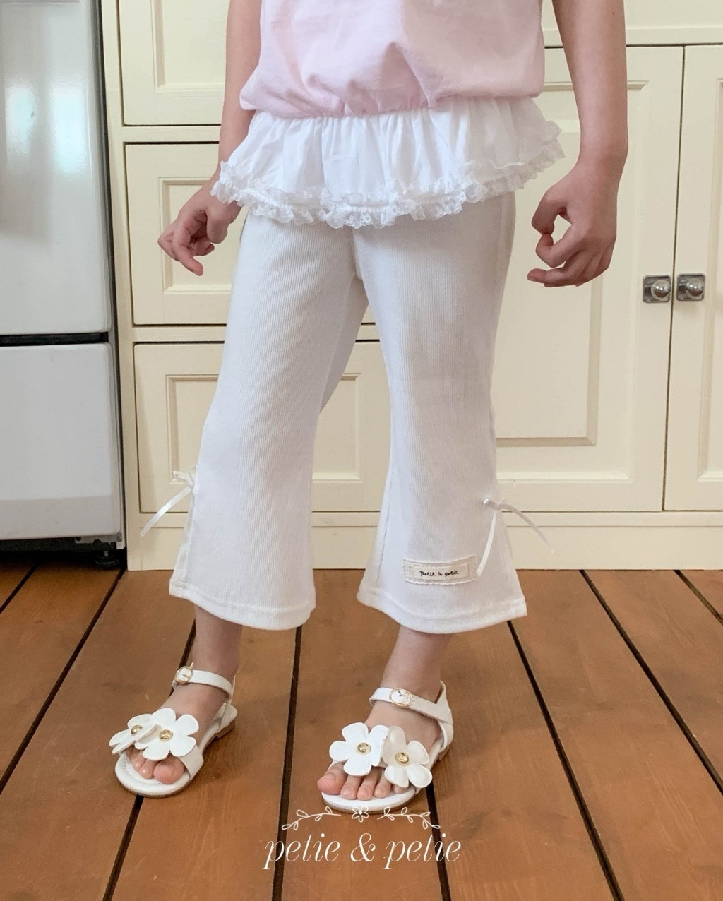 正韓夏Petitpetit 三色開衩喇叭褲