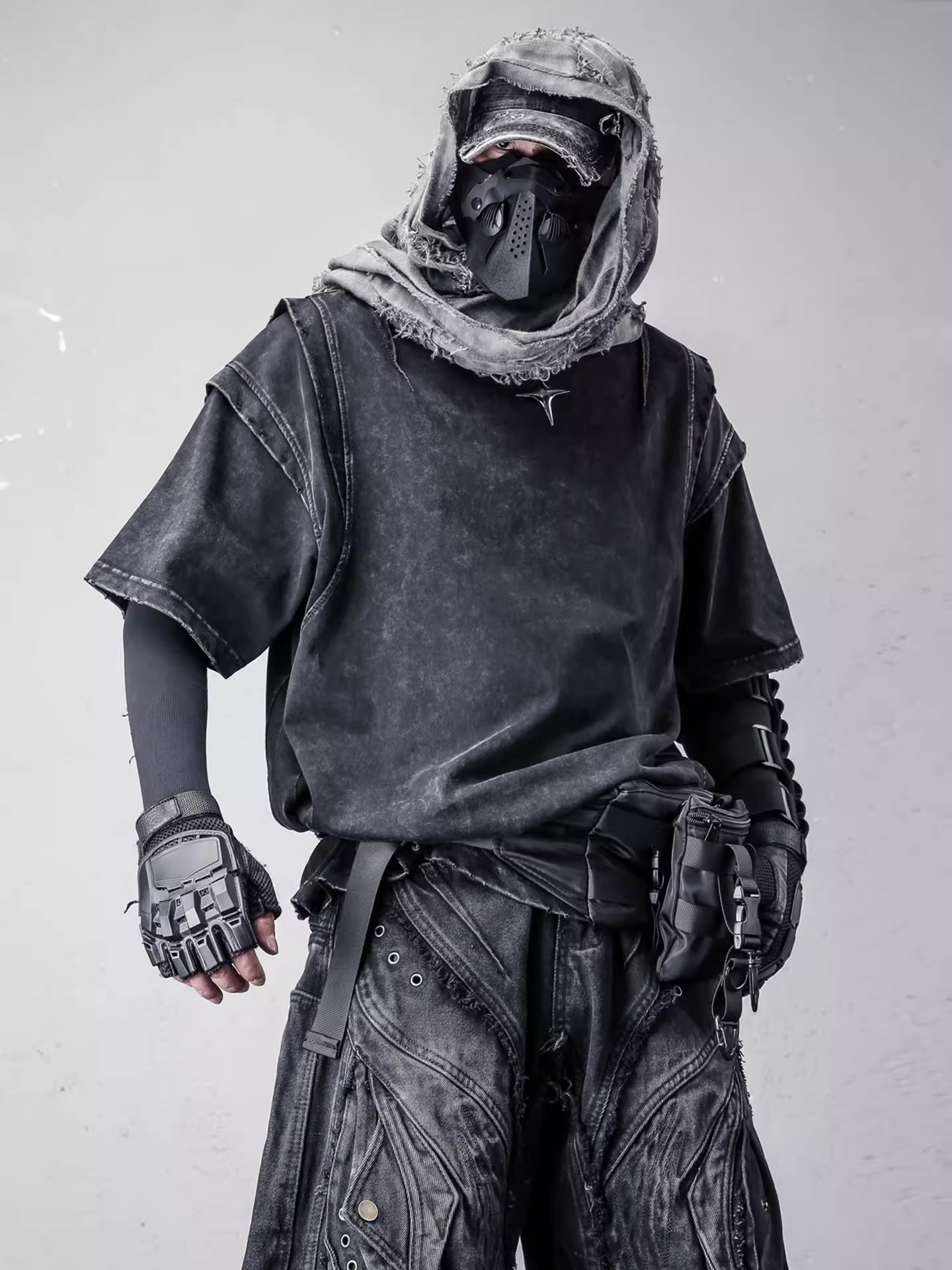 𝙏𝙀𝘾𝙃𝙒𝙀𝘼𝙍 機械解構水洗做舊重磅半袖