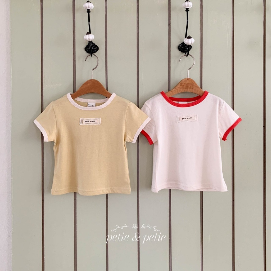 正韓夏Petitpetit 兩色蕾絲小標上衣