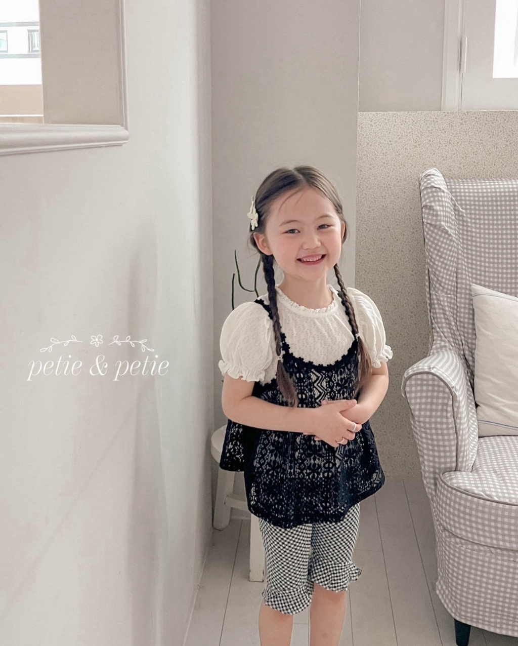正韓夏Petitpetit 兩色小花蕾絲背心