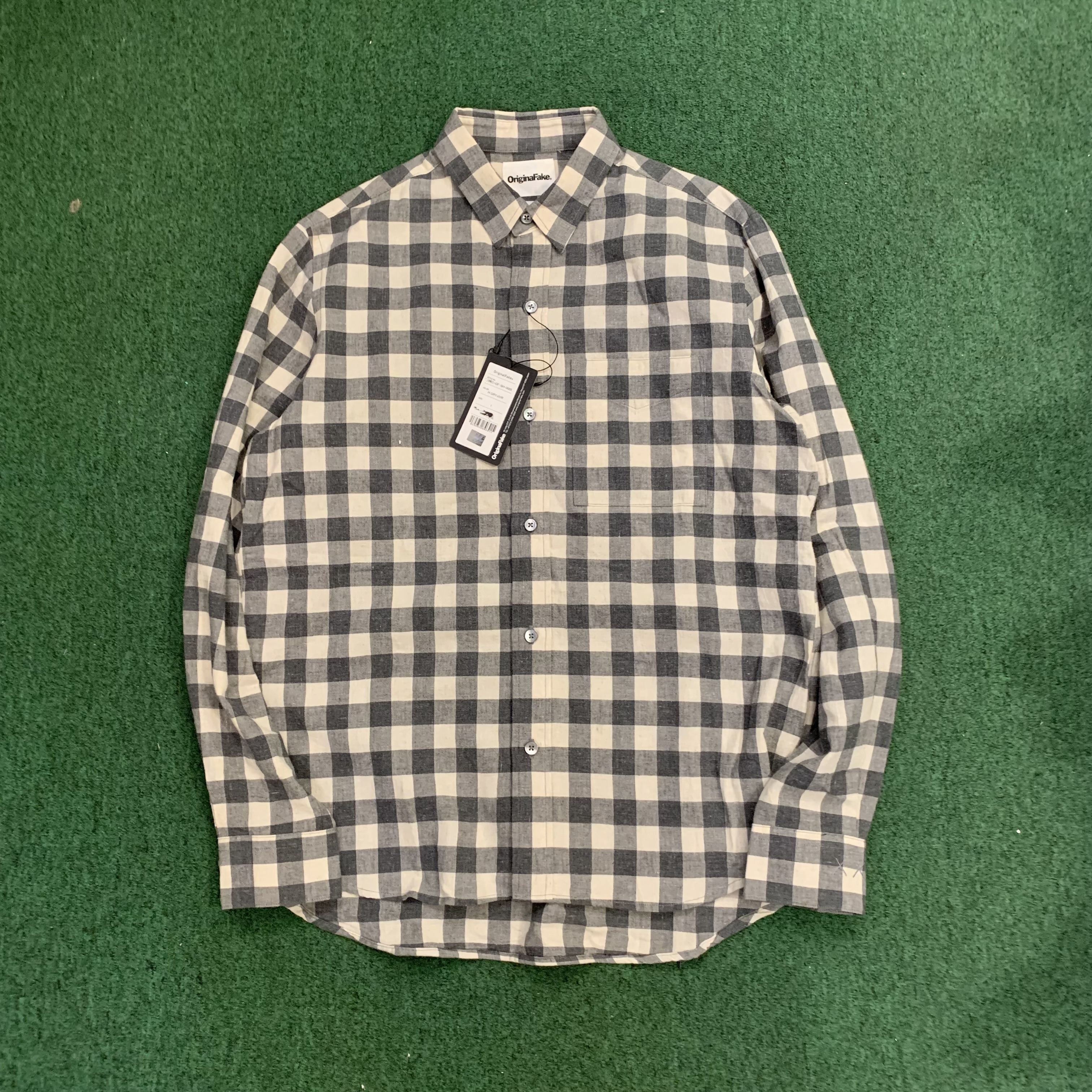 ORIGINAL FAKE BIG X CHECK SHIRT L/S ((S+)) *新品 (未使用) - BLACK/WHITE SIZE 2 IN STOCK NOW (現貨發售中)