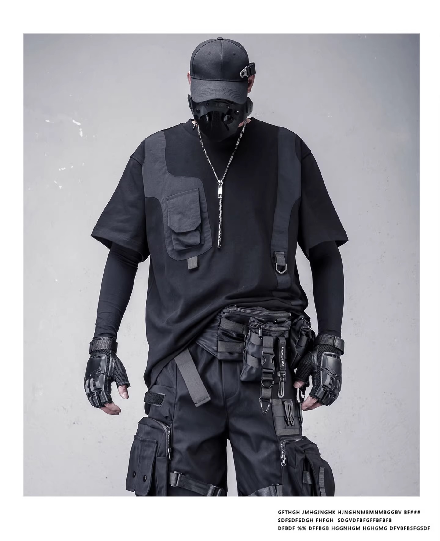 𝙏𝙀𝘾𝙃𝙒𝙀𝘼𝙍 機能拼接工裝立體口袋袖T