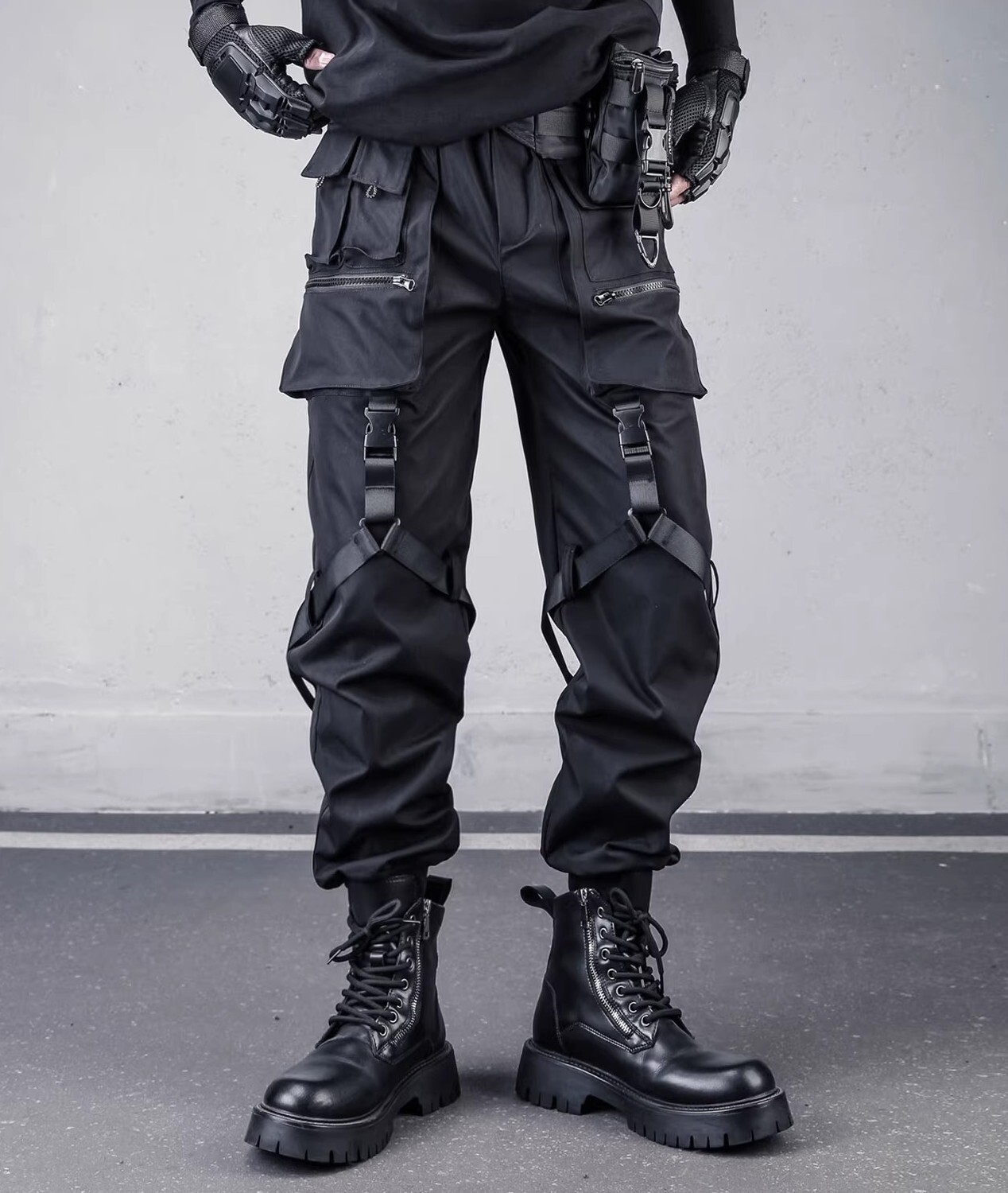 𝙏𝙀𝘾𝙃𝙒𝙀𝘼𝙍 機能工裝口袋傘兵飄帶長褲