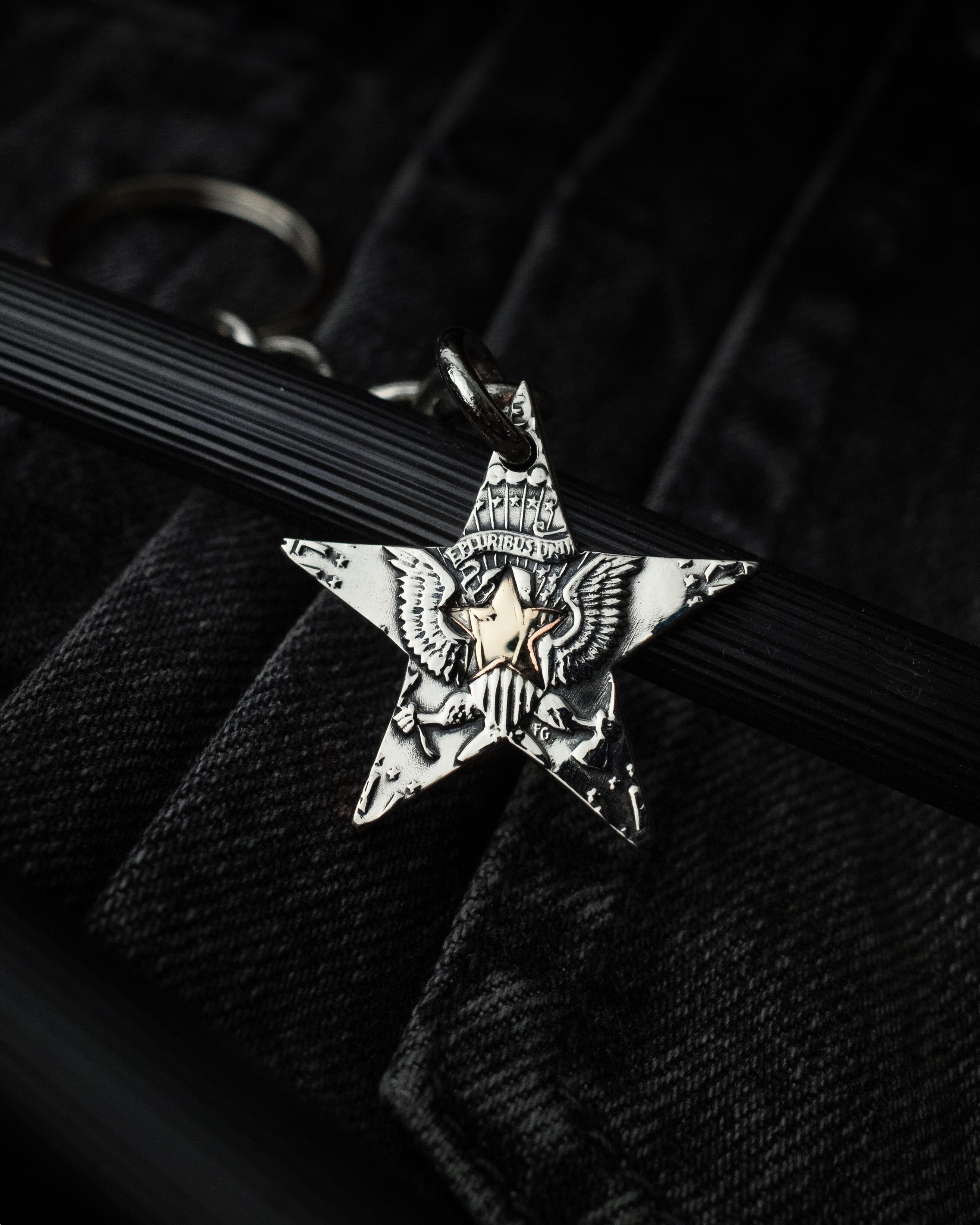 North Works 銀幣黃銅星星鑰匙圈 N-654