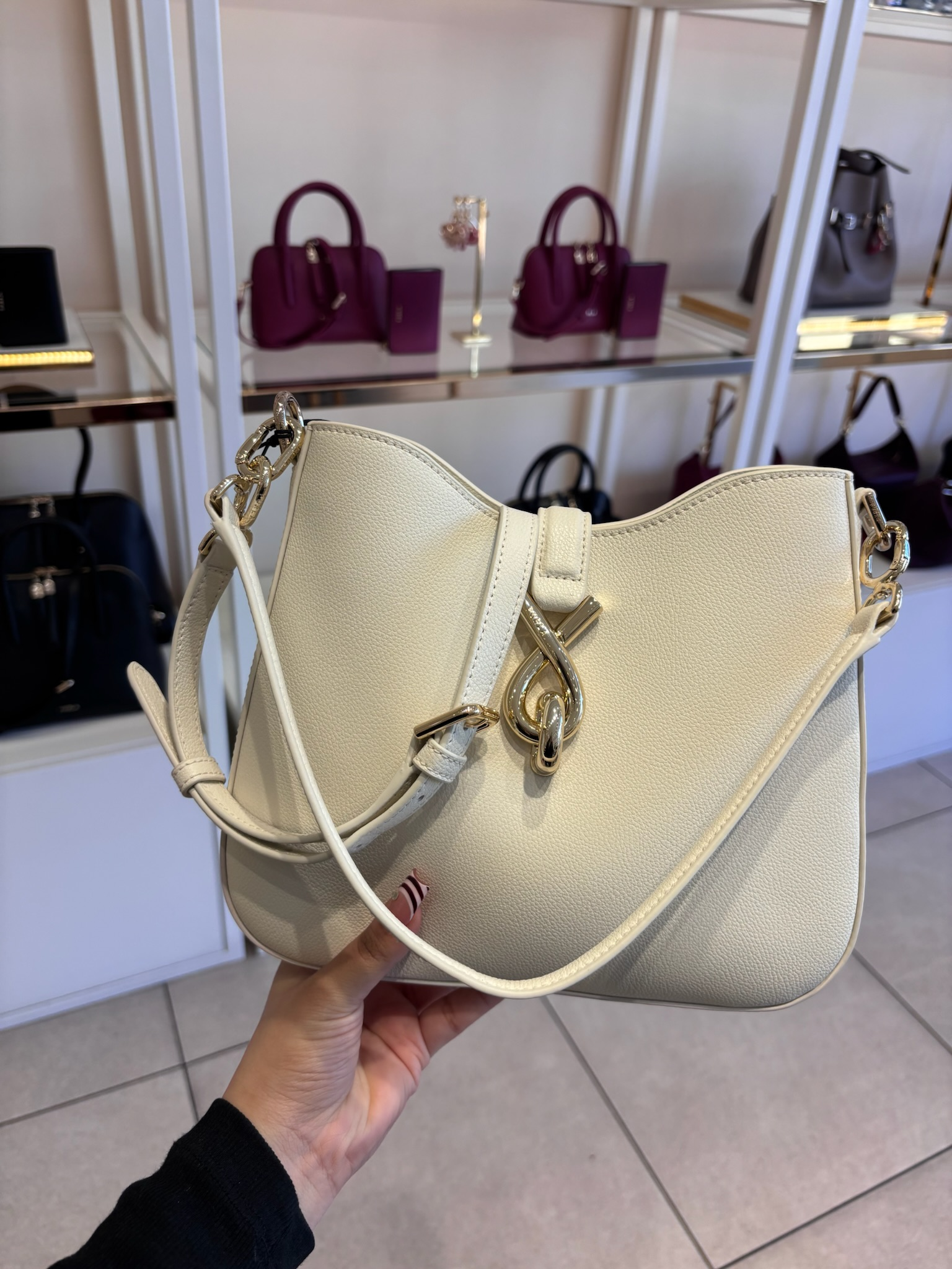 【預購】FURLA H040480 荔枝紋牛皮交織金屬扣單肩包