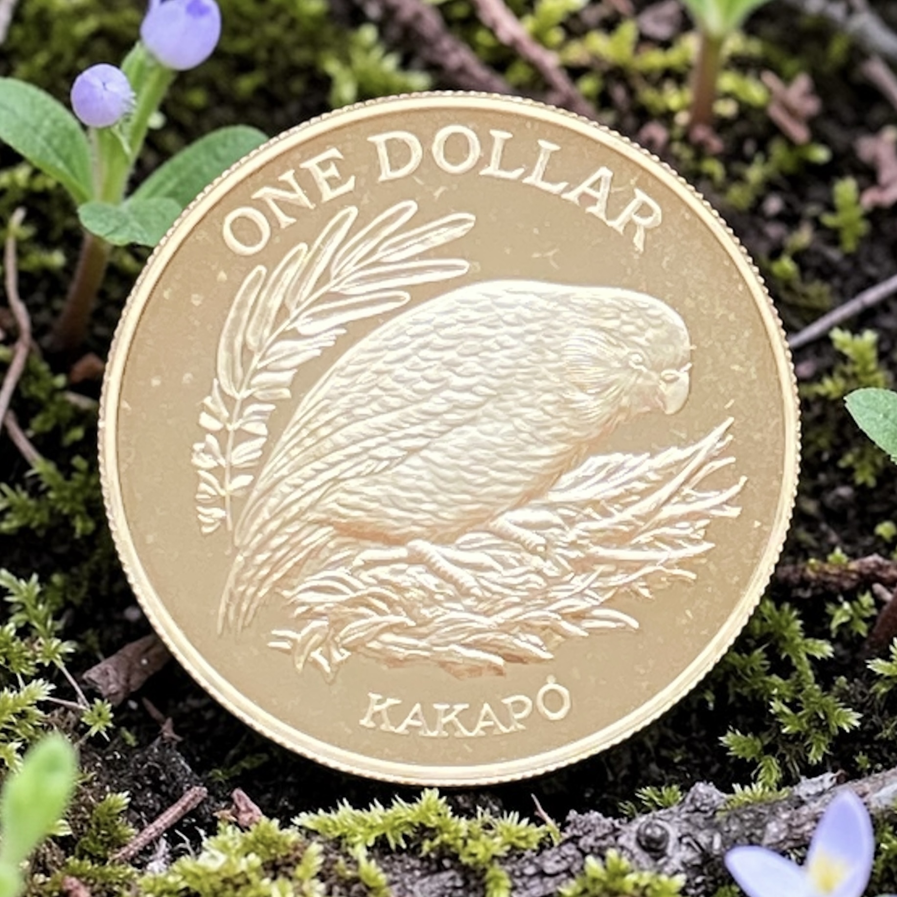 1986年新西蘭鴞鸚鵡一元銀幣 (92.5% 銀)