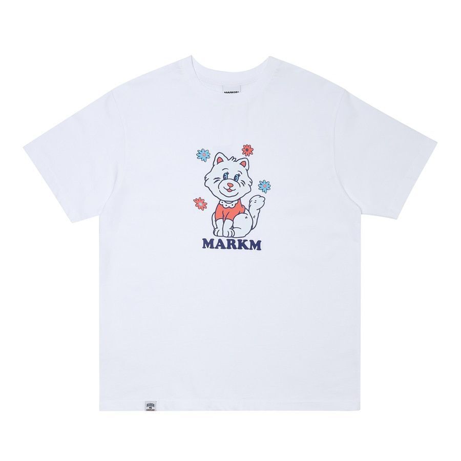 【韓國預購】SKR030421 MARKM Cat Flower Print 女裝短袖上衣