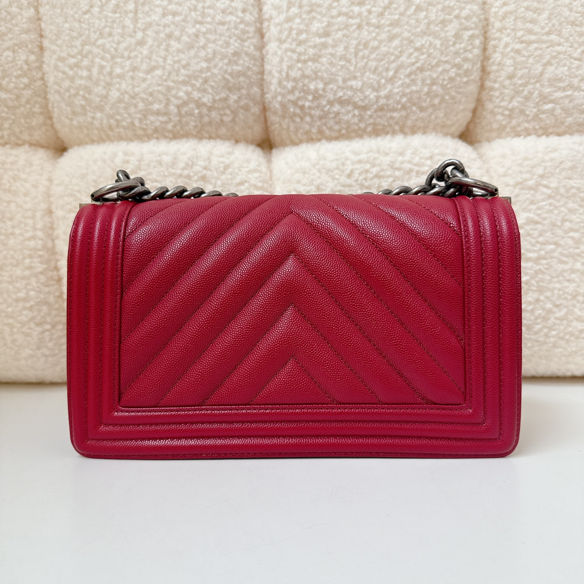 Chanel Boy 25 - Red / SHW