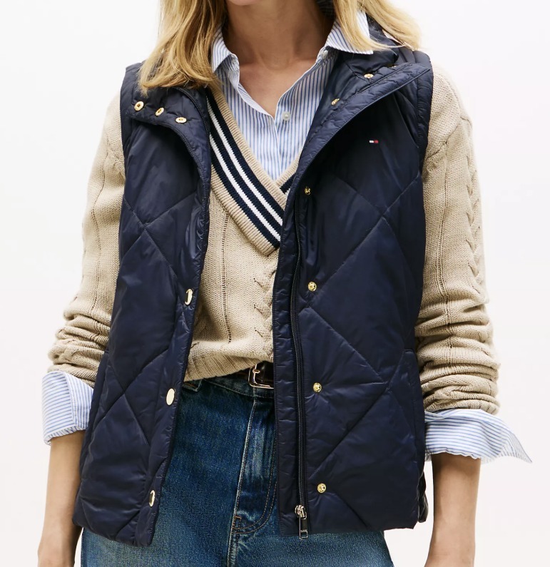 RY60 Tommy  深藍色夾棉背心外套 Padded Quilted Vest