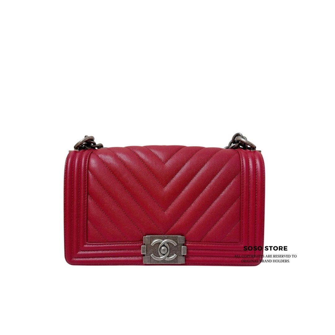 Chanel Boy 25 - Red / SHW