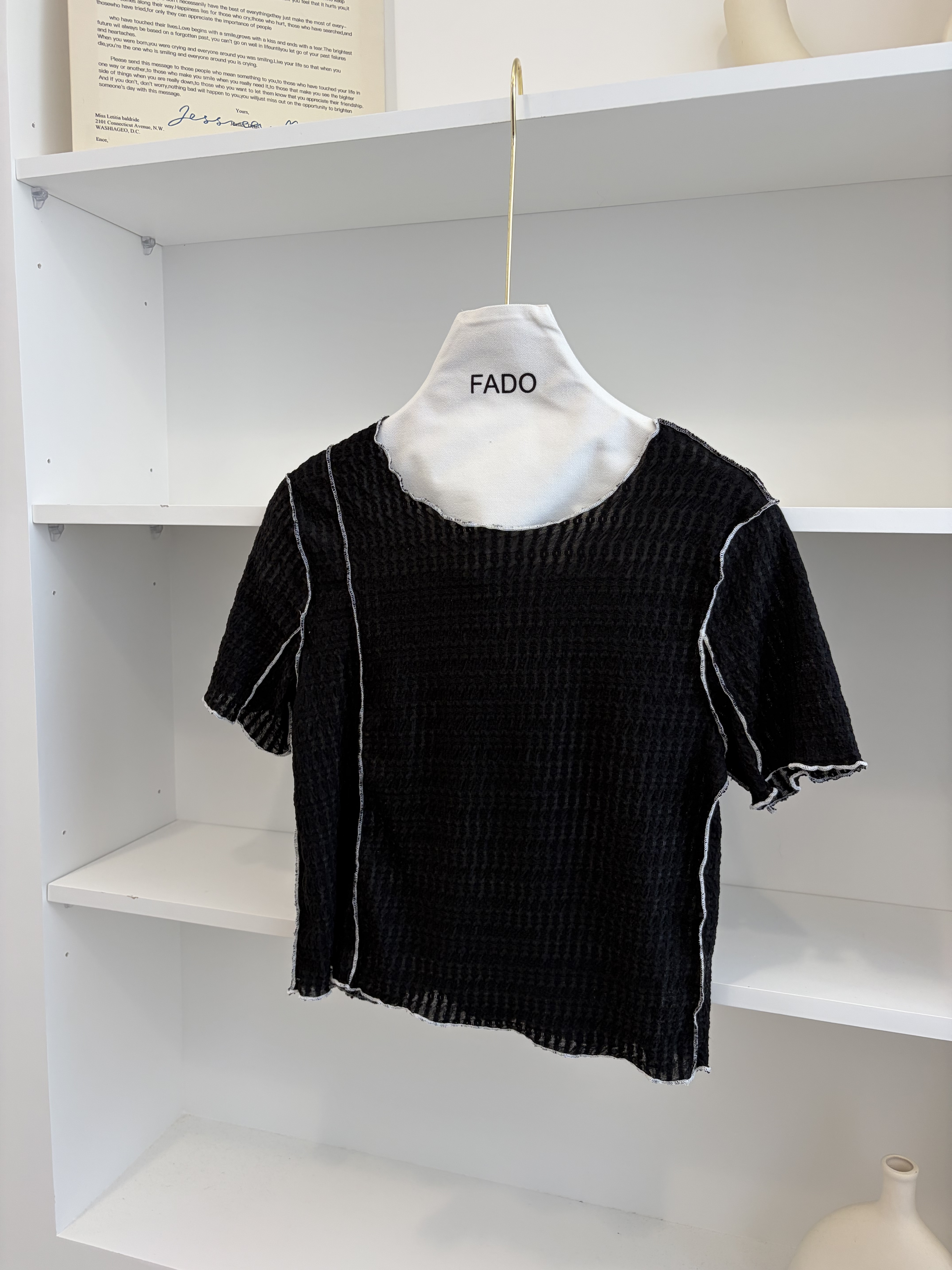 法朵Fado shop｜車線捲邊短版T 0715006 兩色