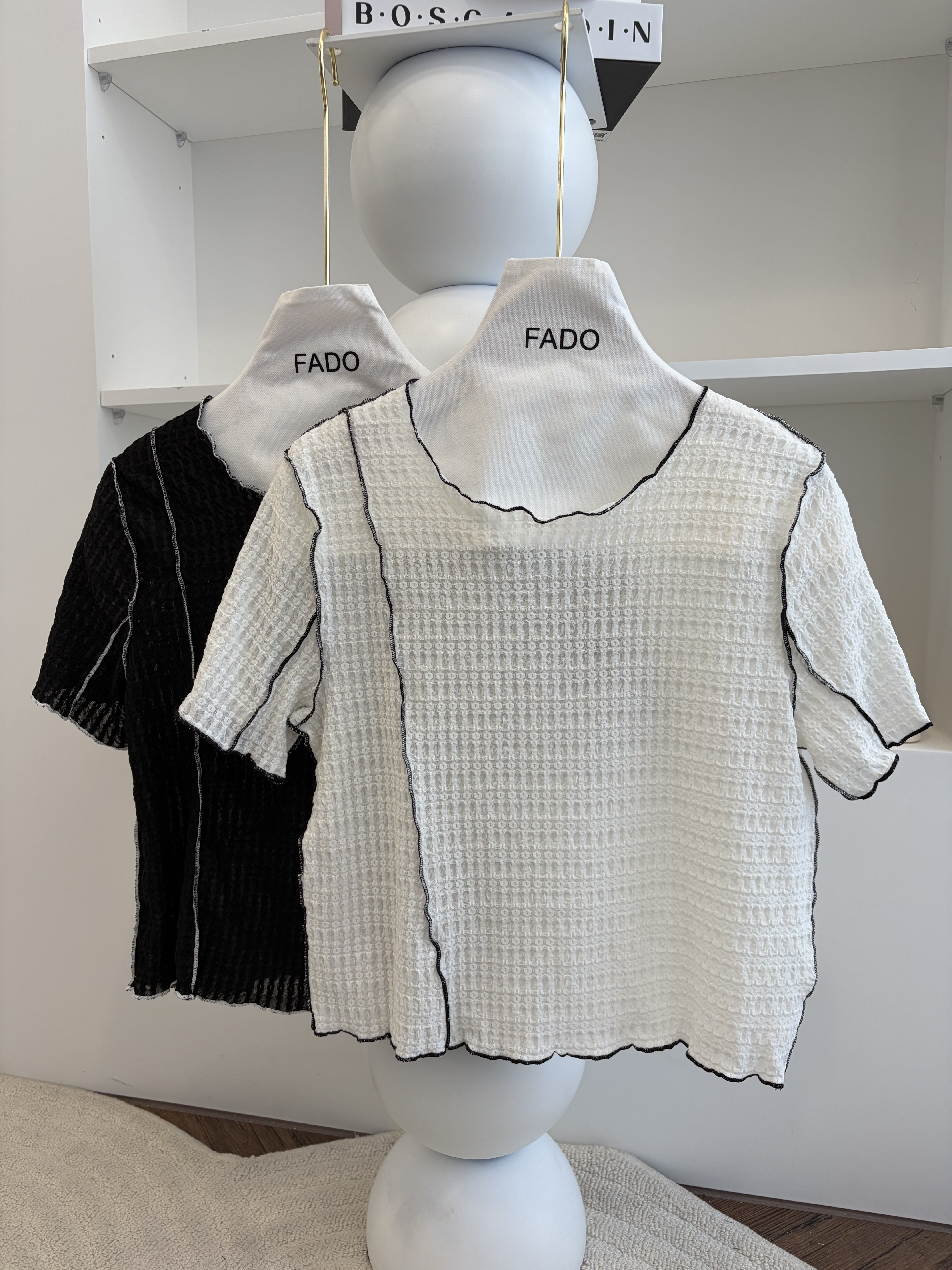 法朵Fado shop｜車線捲邊短版T 0715006 兩色